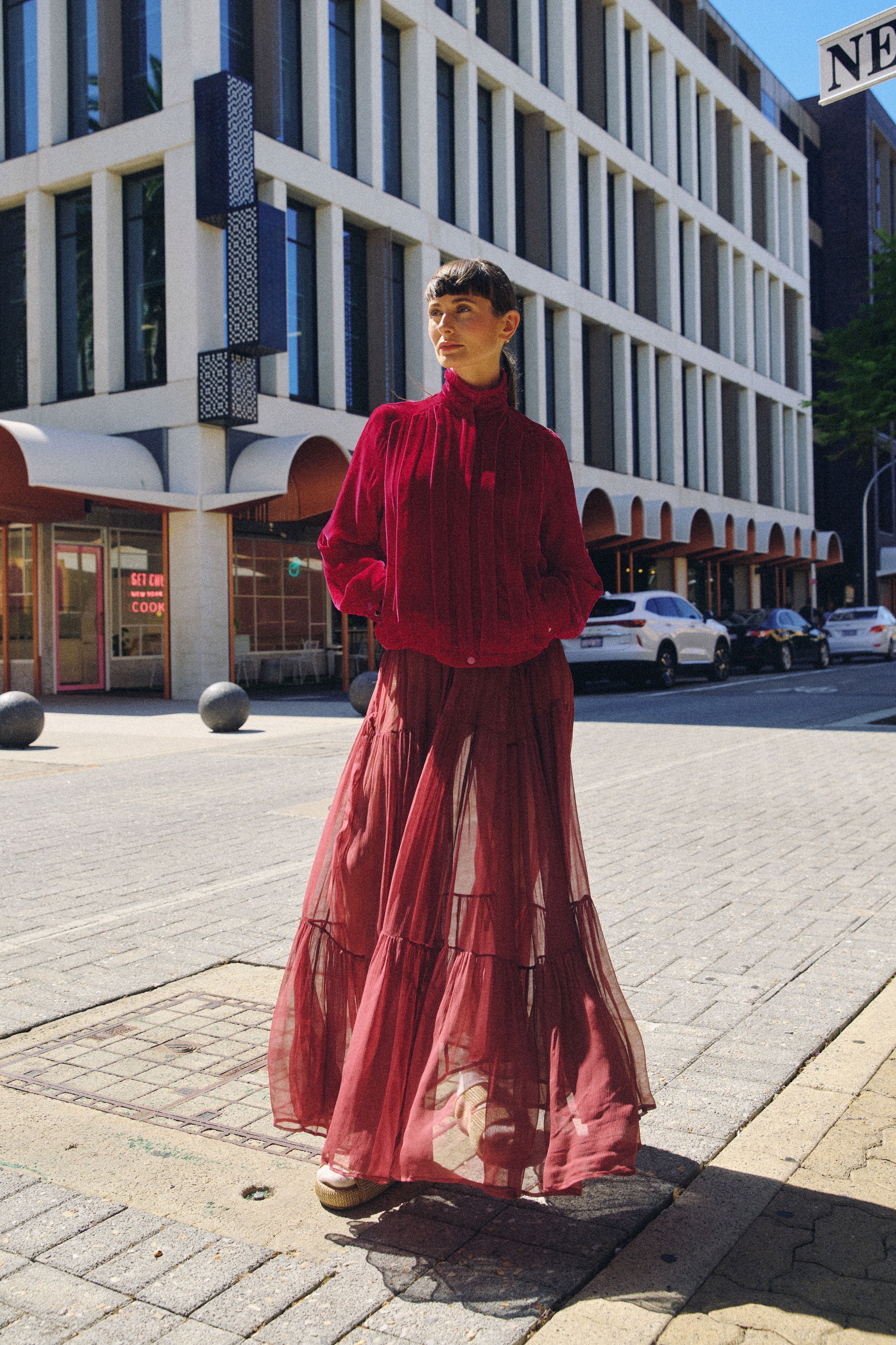 Lucinda Crinkle Chiffon Maxi Dress