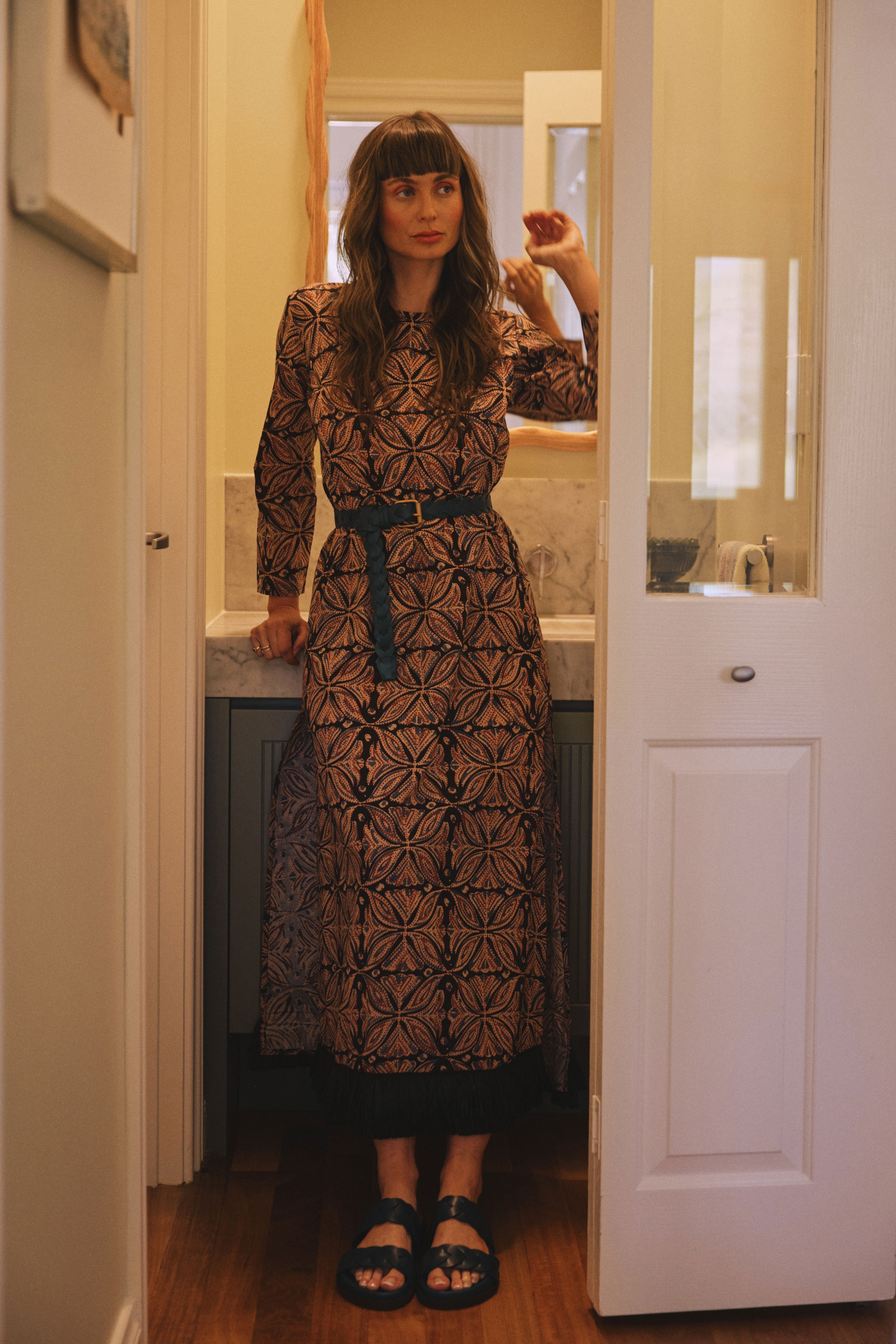 Lara Woven Leather Slide