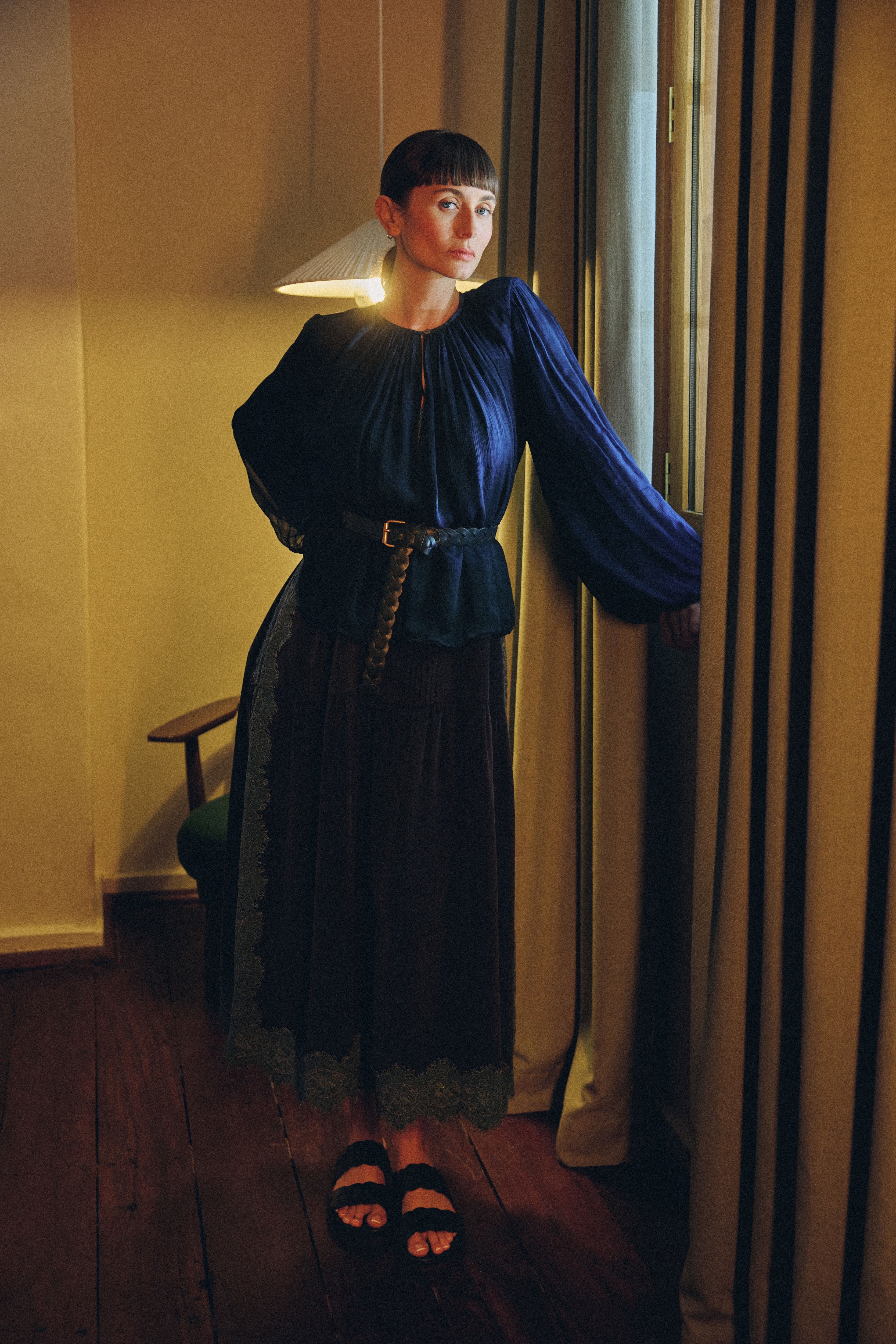 Lucinda Crinkle Chiffon Long Sleeve Top