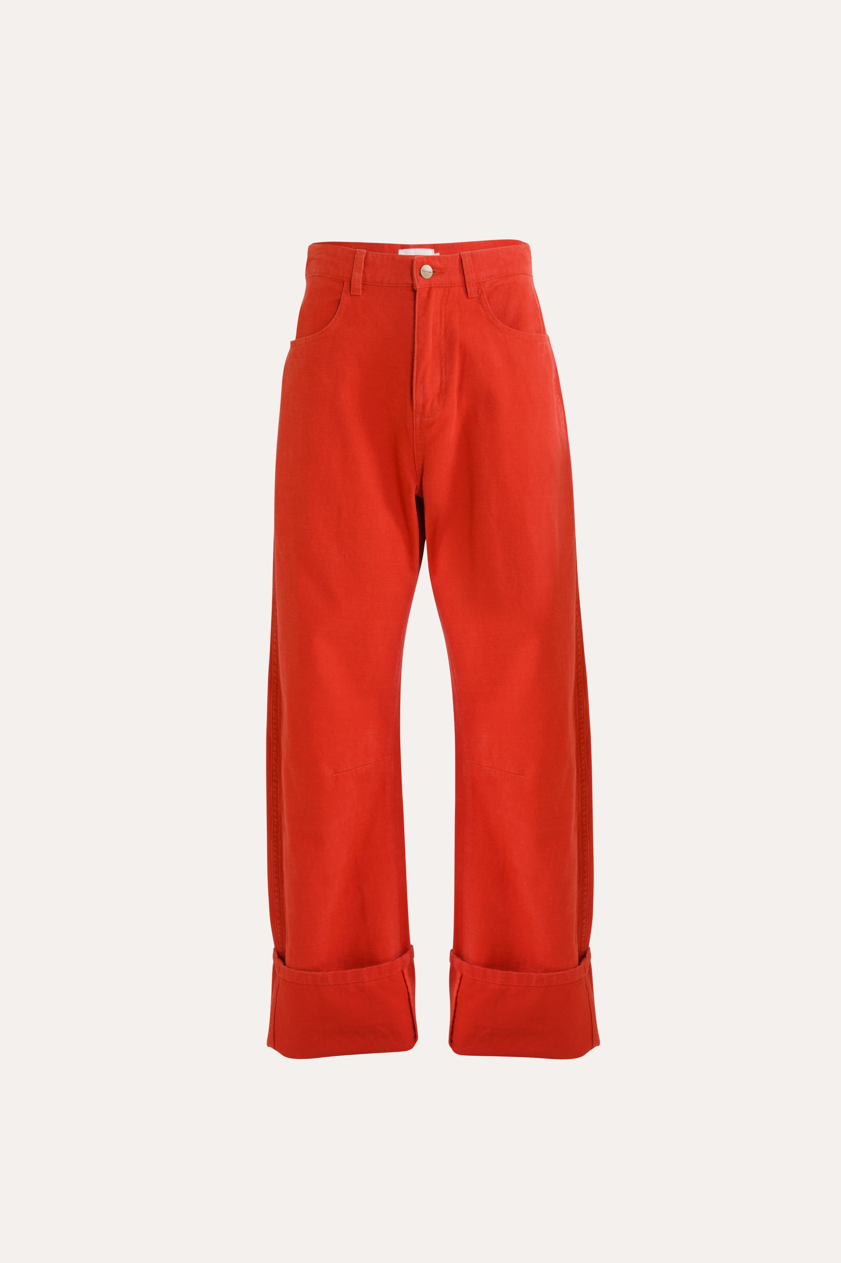 Melina Cotton Twill Bow-Leg Pant