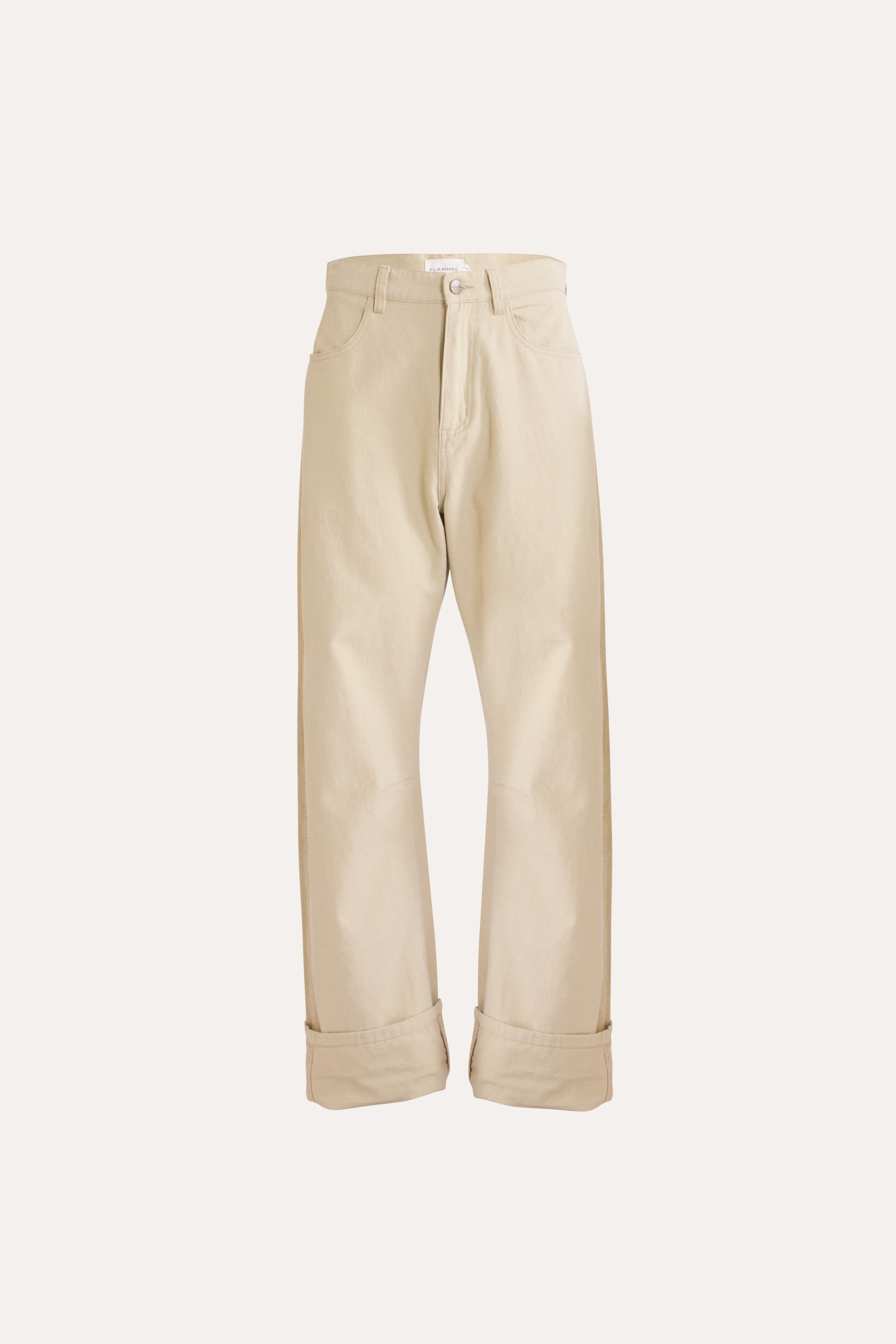 Melina Cotton Twill Bow-Leg Pant Stone
