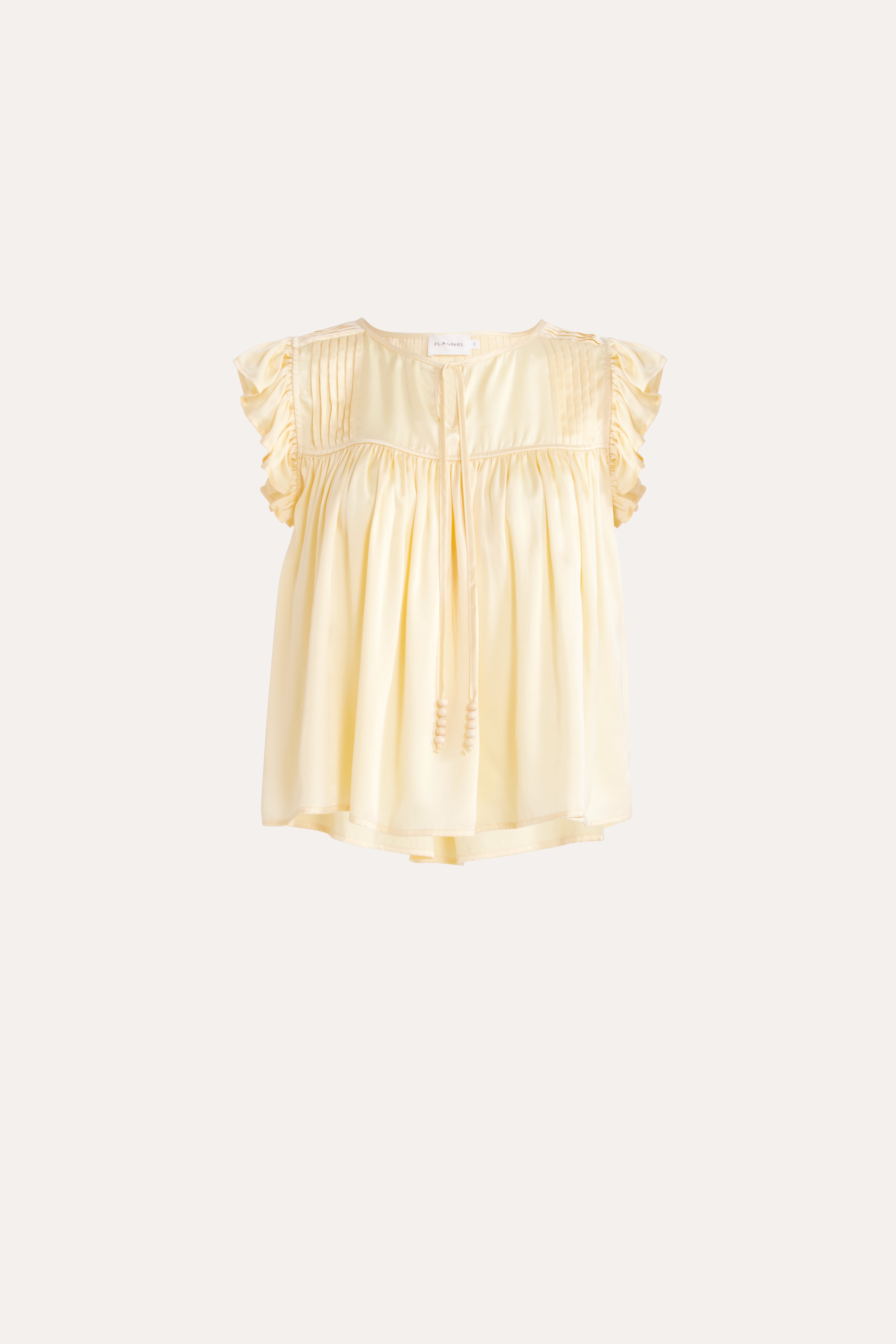 Tindra Silk Pleated Top