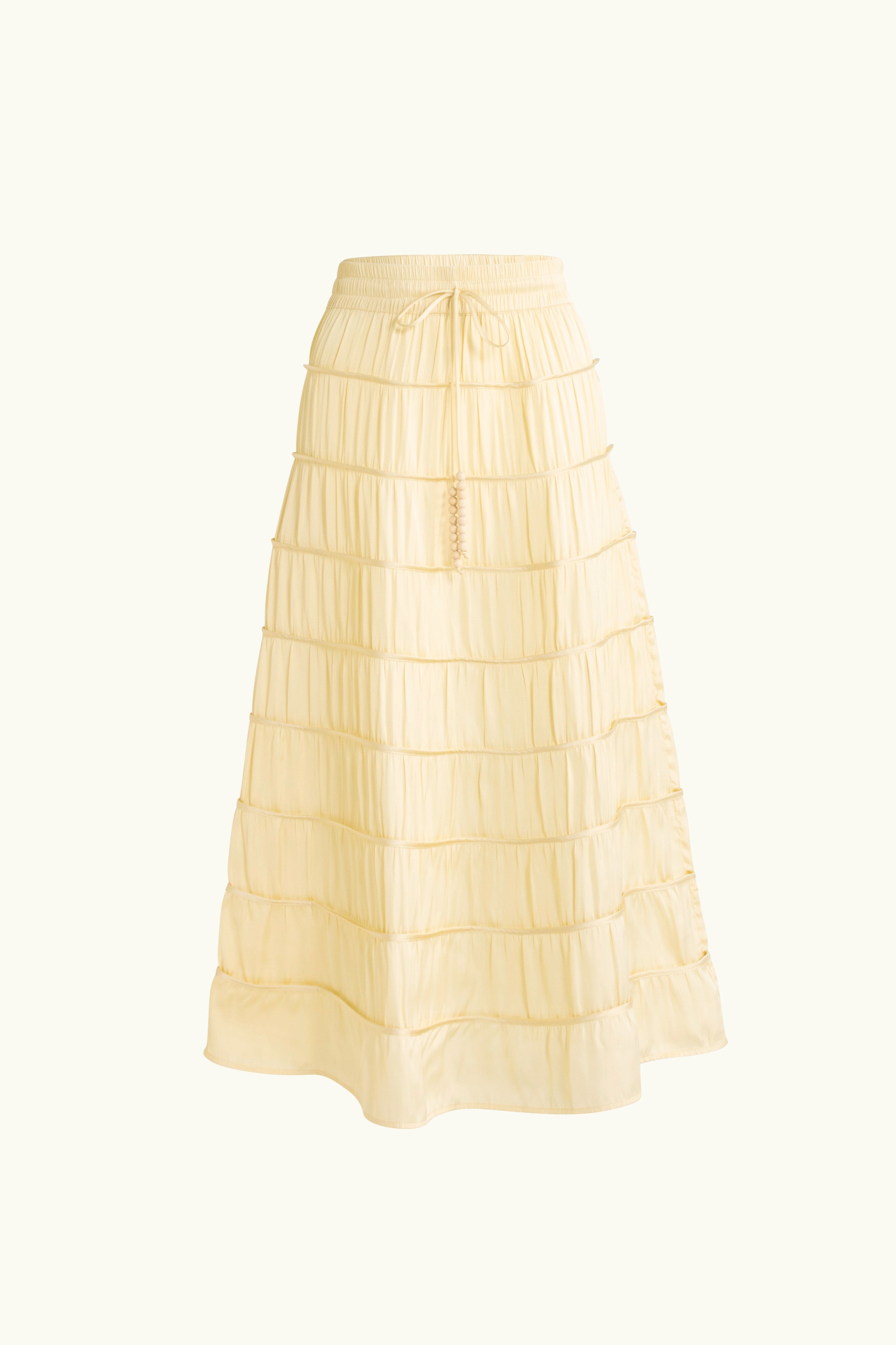 Alina Tiered Satin Skirt