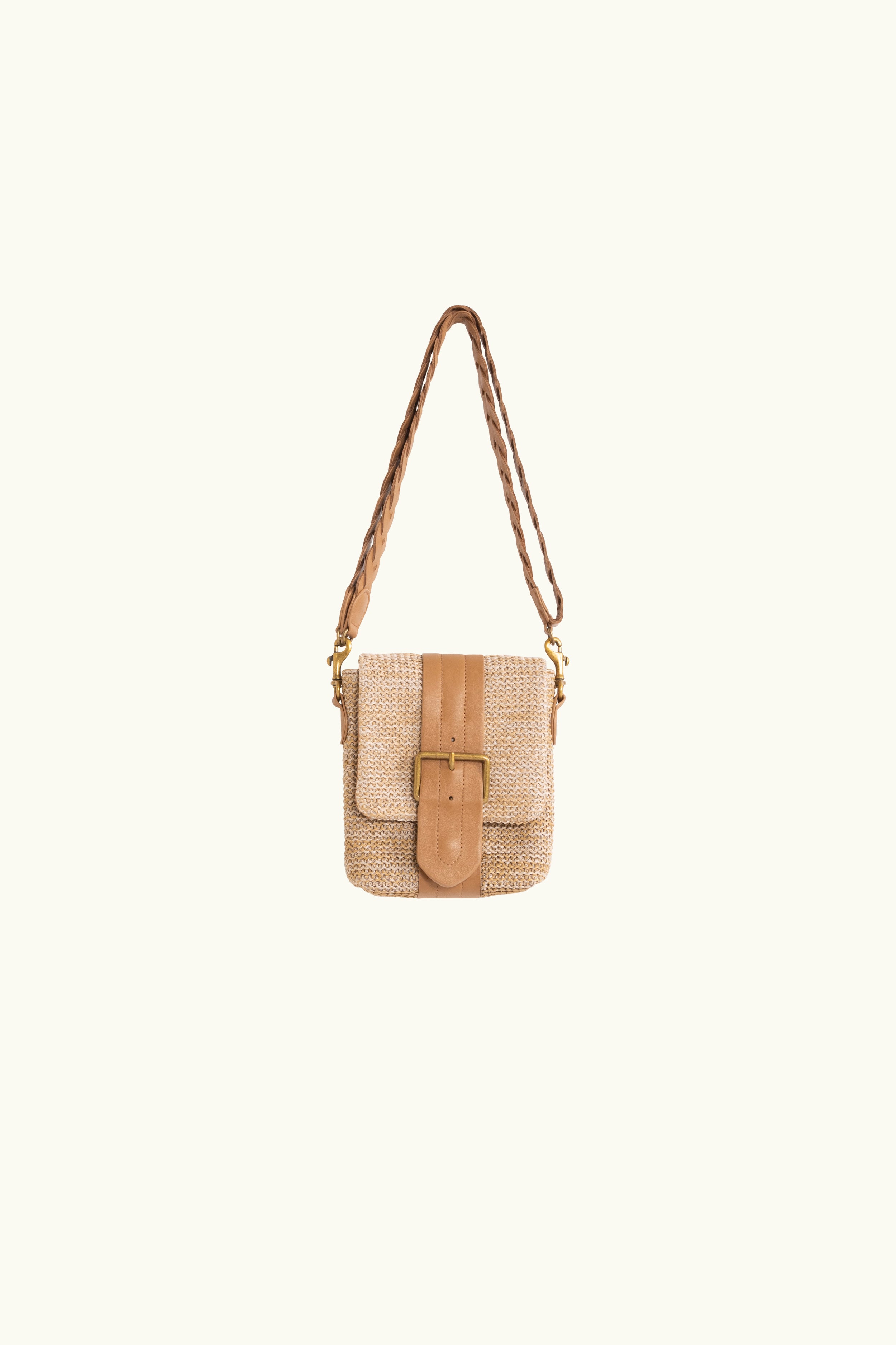 Camie Raffia & Leather Mini Bag