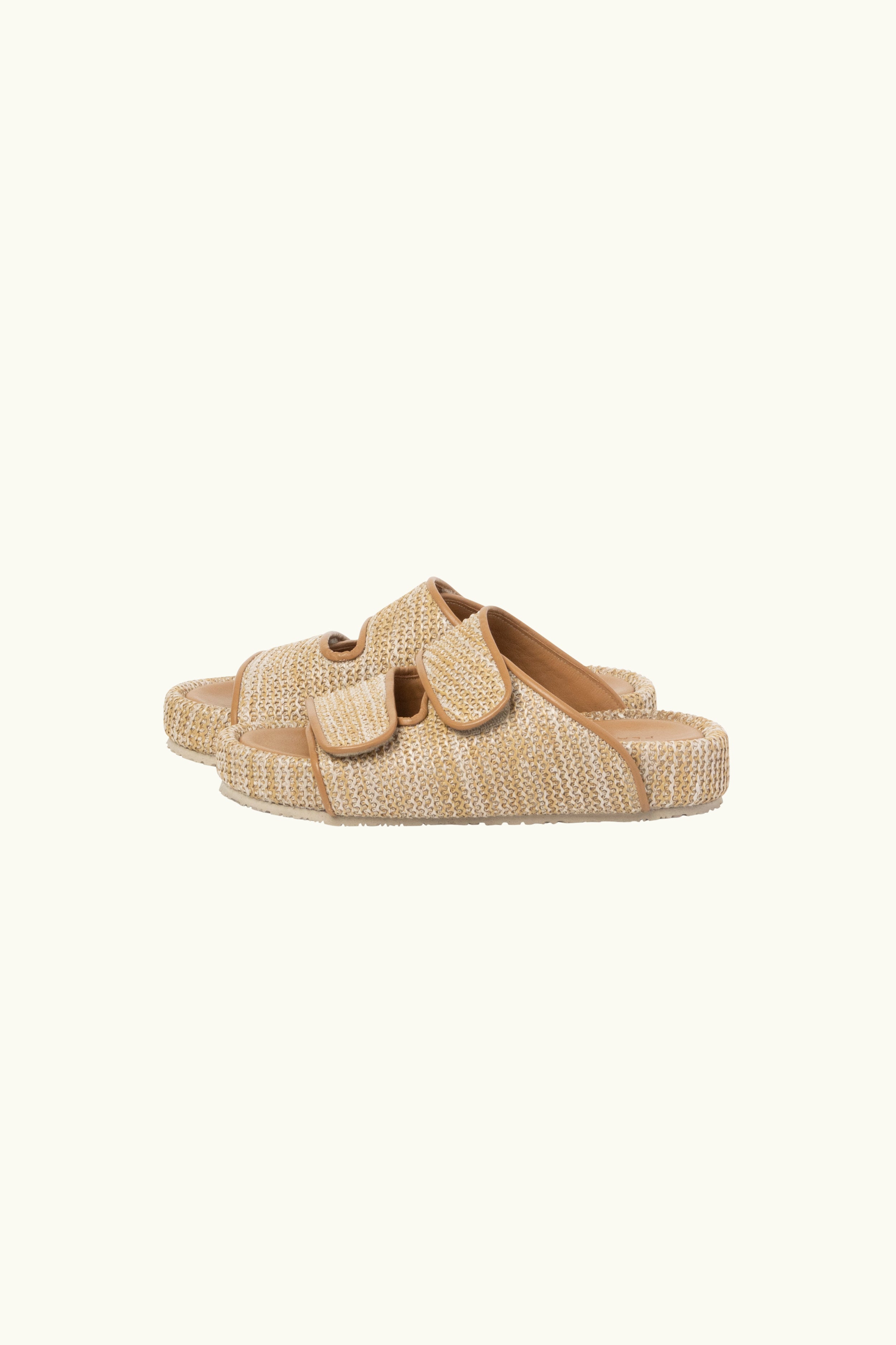 Camie Raffia & Leather Slide