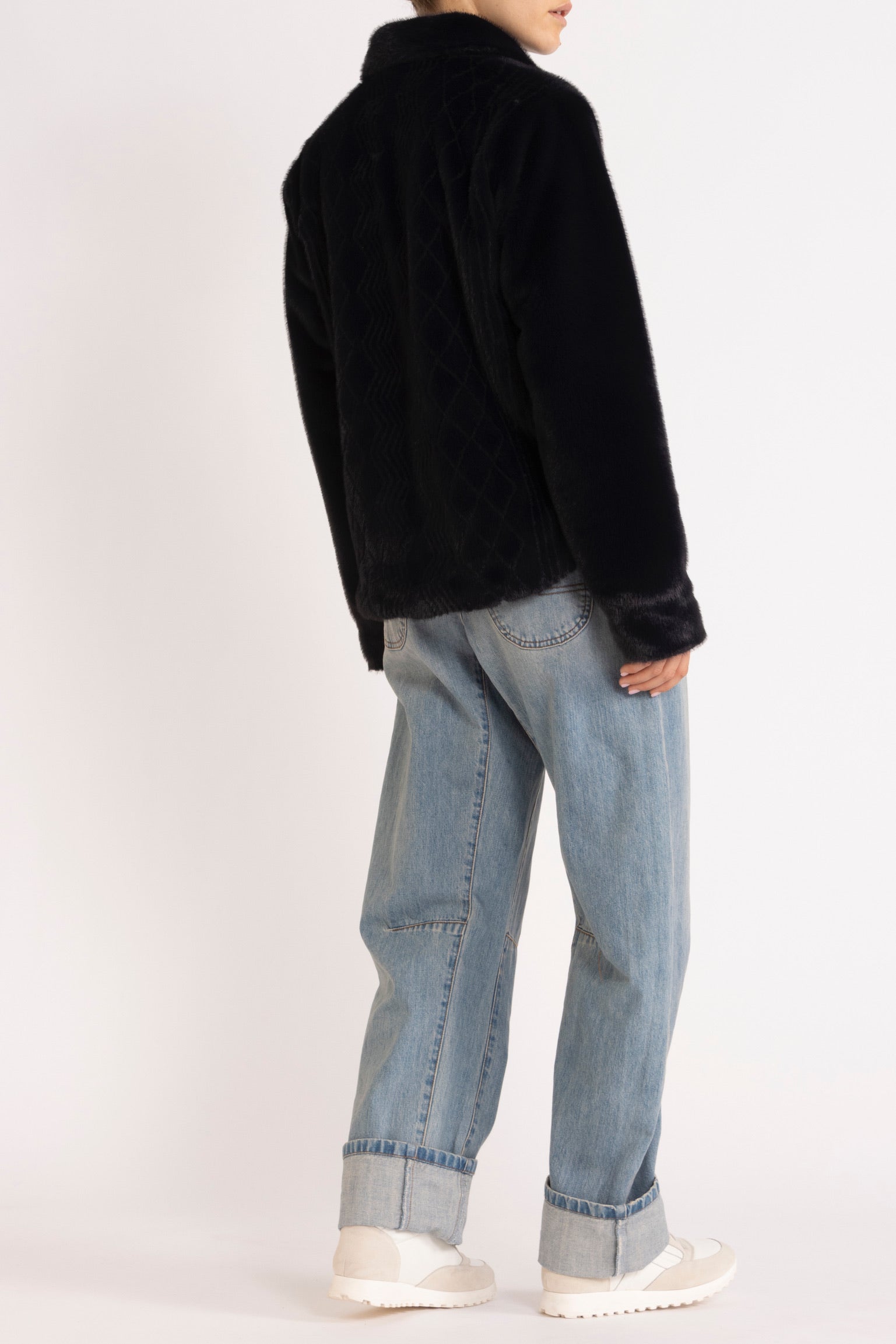 Lexi Laser-Cut Faux Fur Jacket