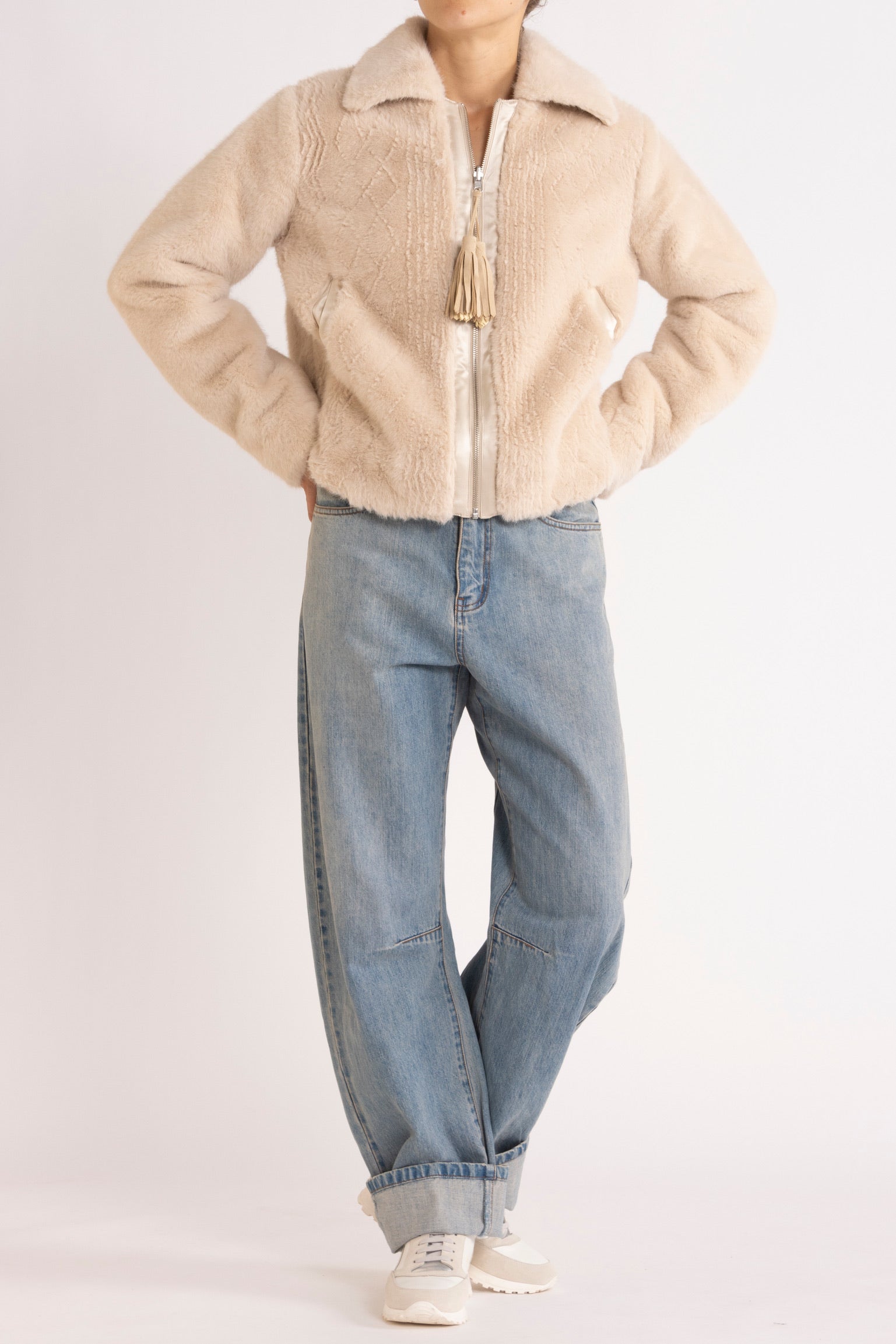 Lexi Laser-Cut Faux Fur Jacket