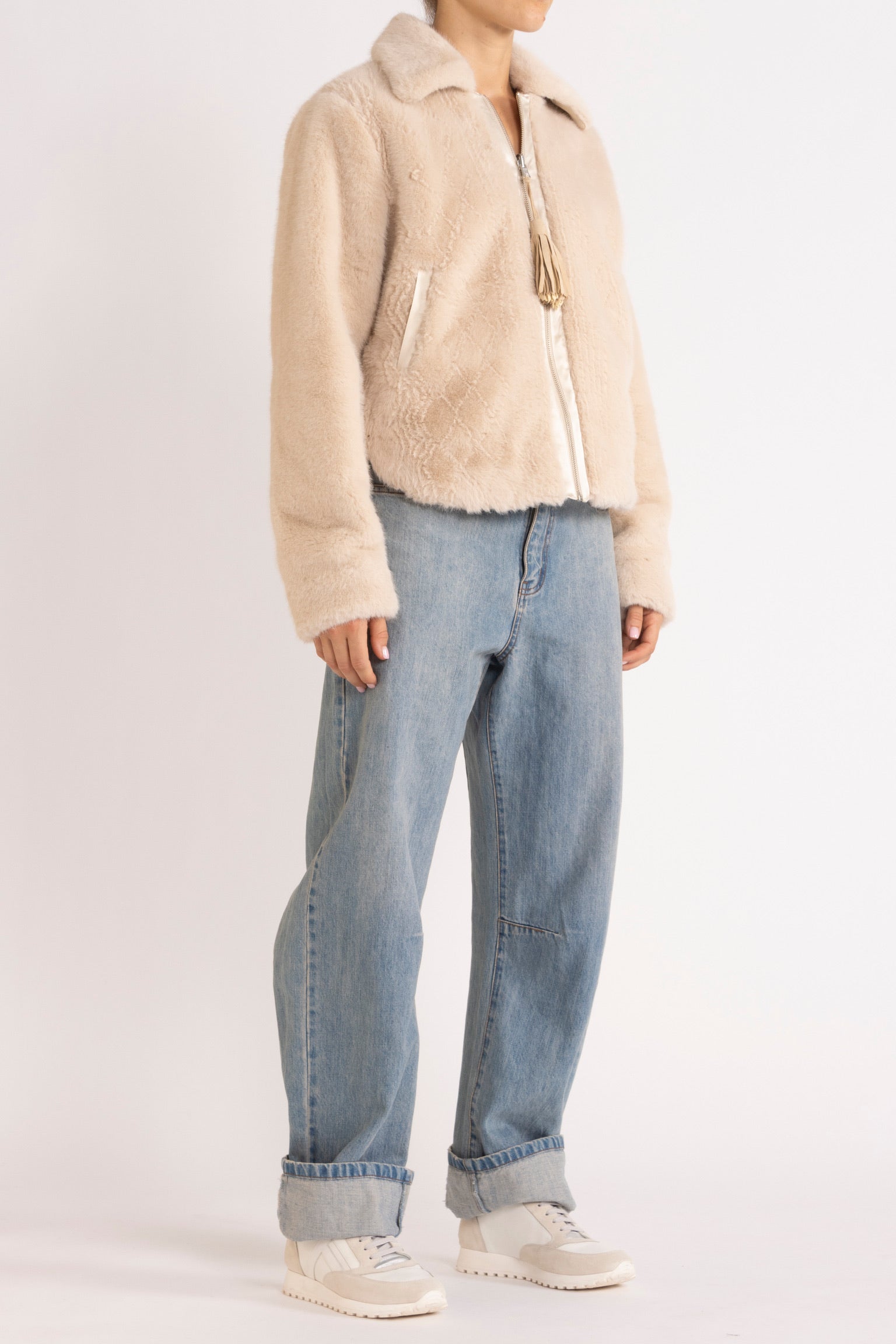 Lexi Laser-Cut Faux Fur Jacket