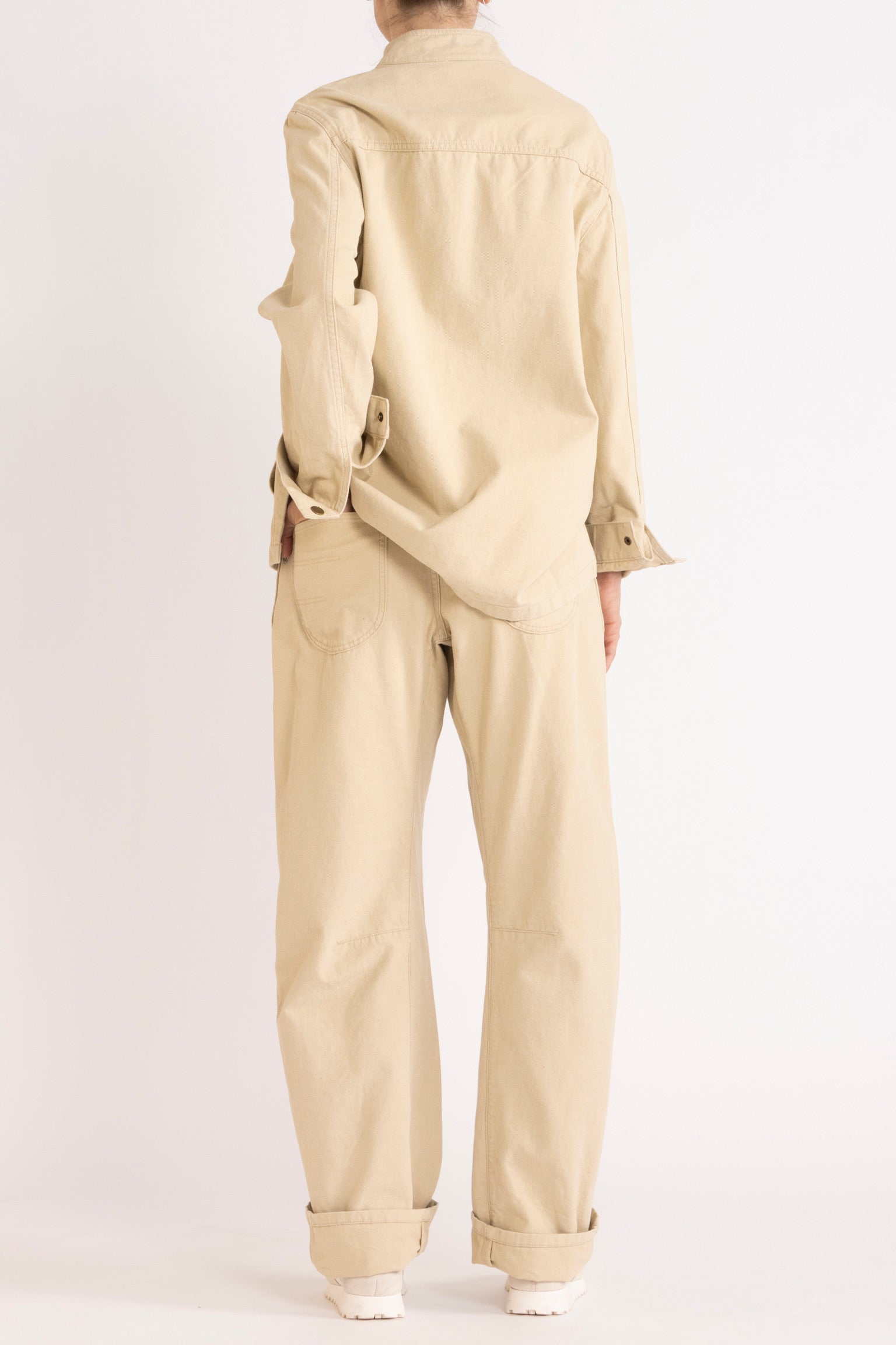 Melina Cotton Twill Bow-Leg Pant Back