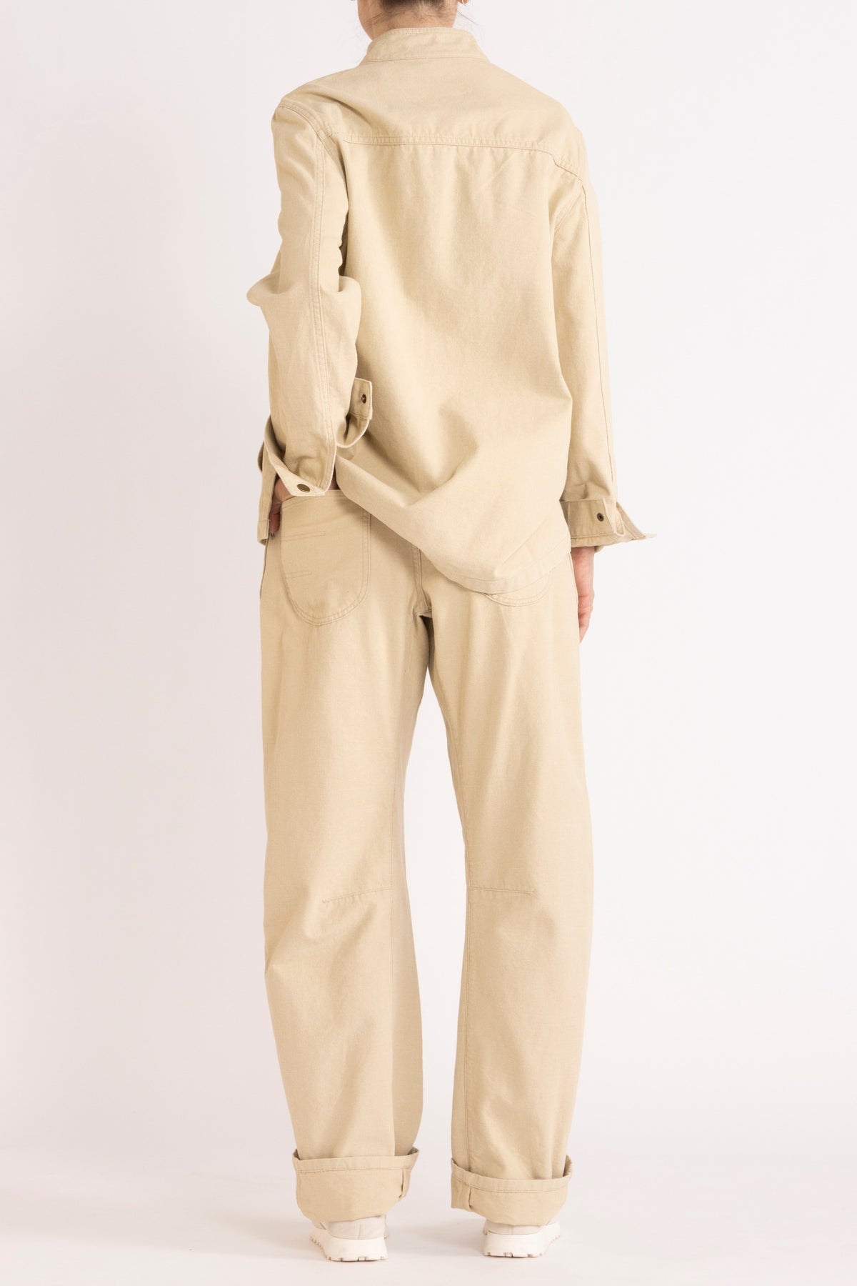 Melina Cotton Twill Bow-Leg Pant Back