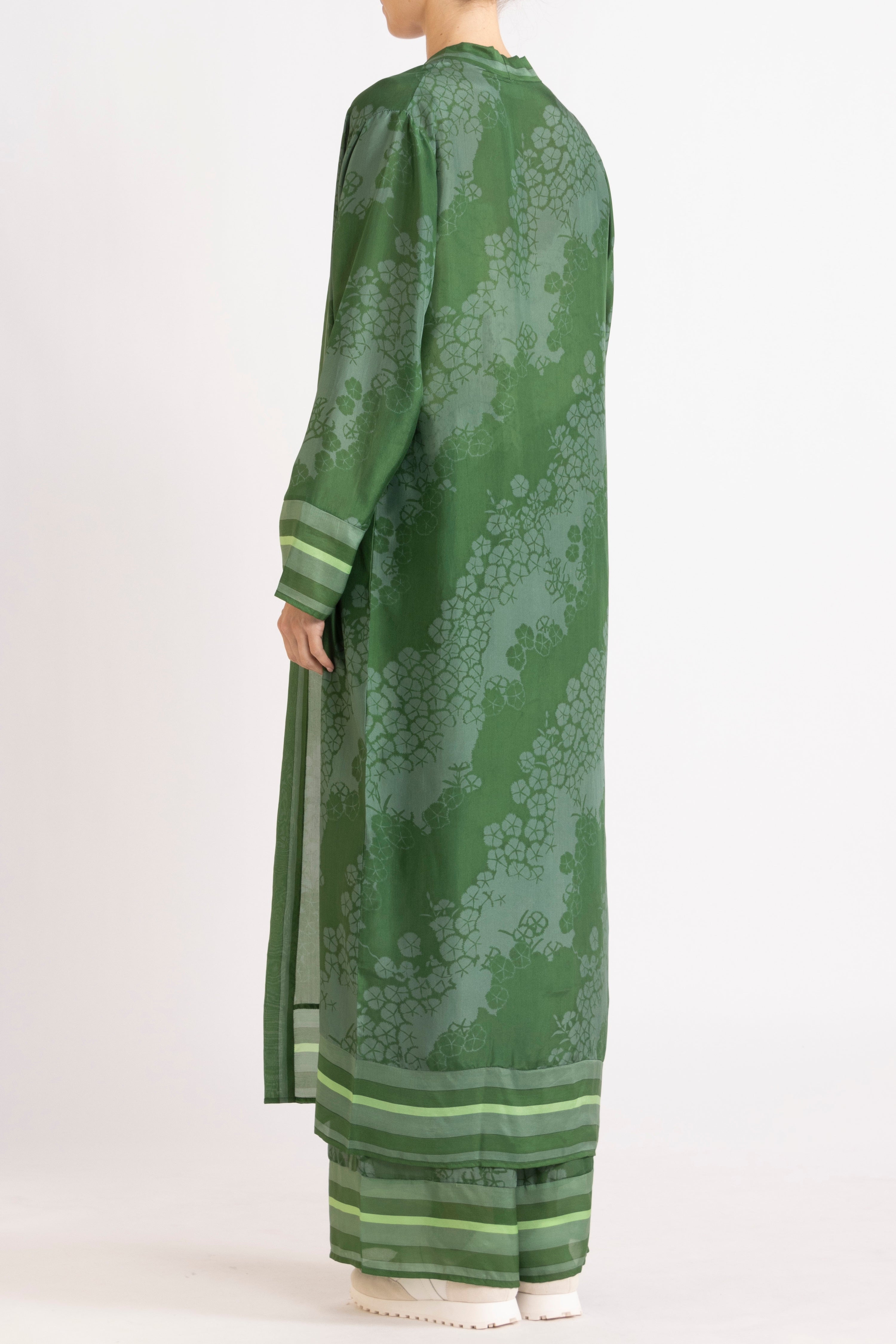 Arden Printed Silk Long Jacket