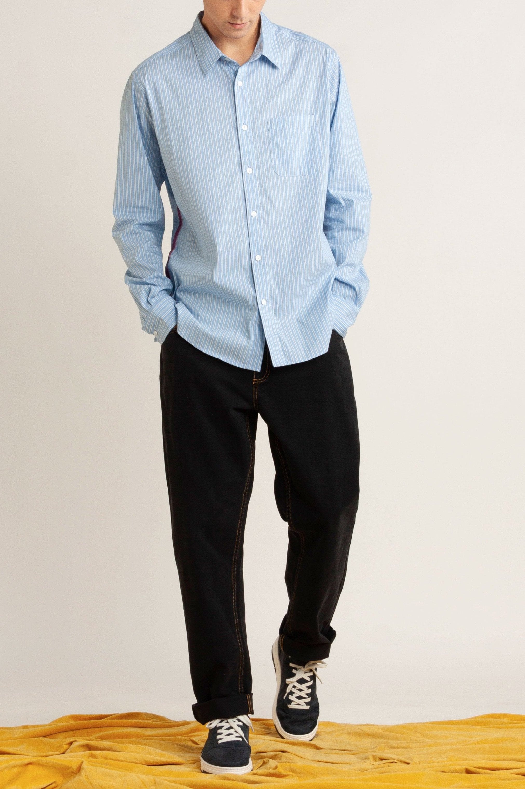 Alex Velvet Detailed Stripe Shirt
