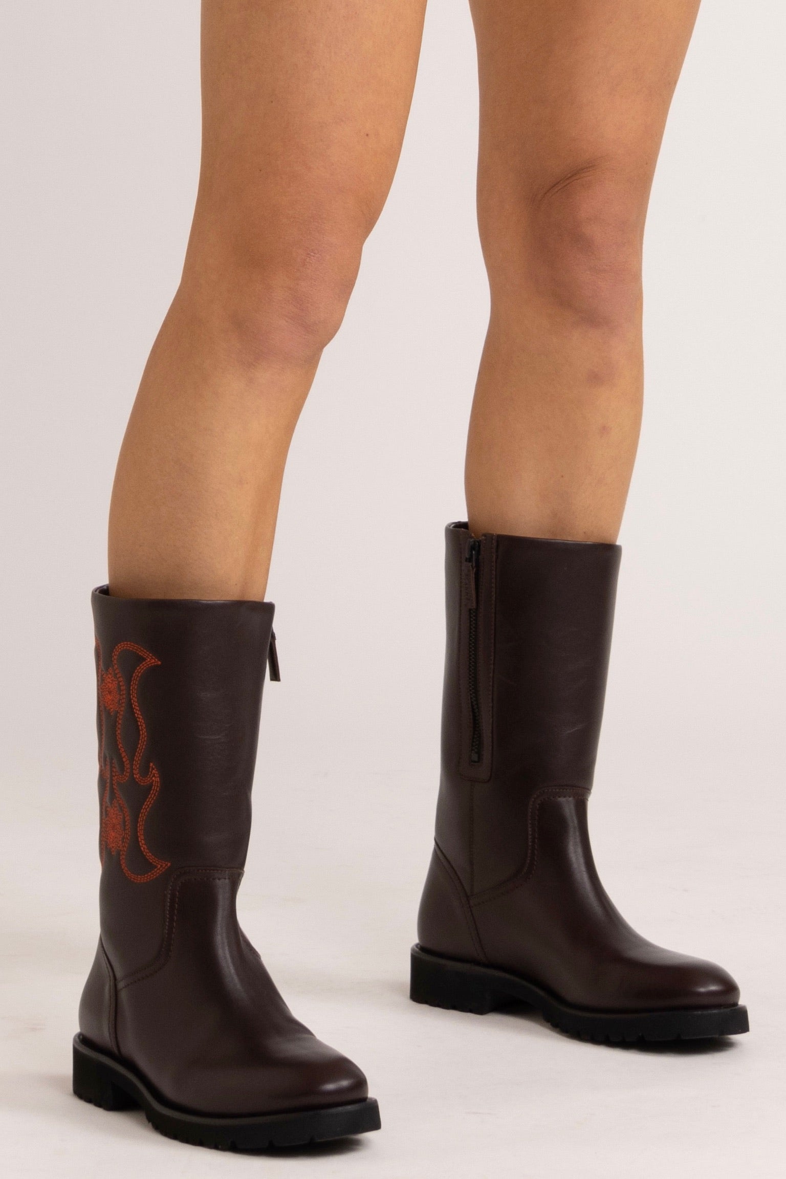 Jackie Embroidered Leather Boot