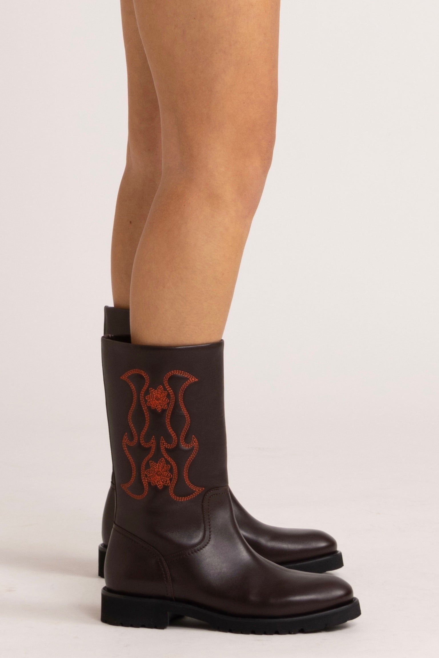 Jackie Embroidered Leather Boot