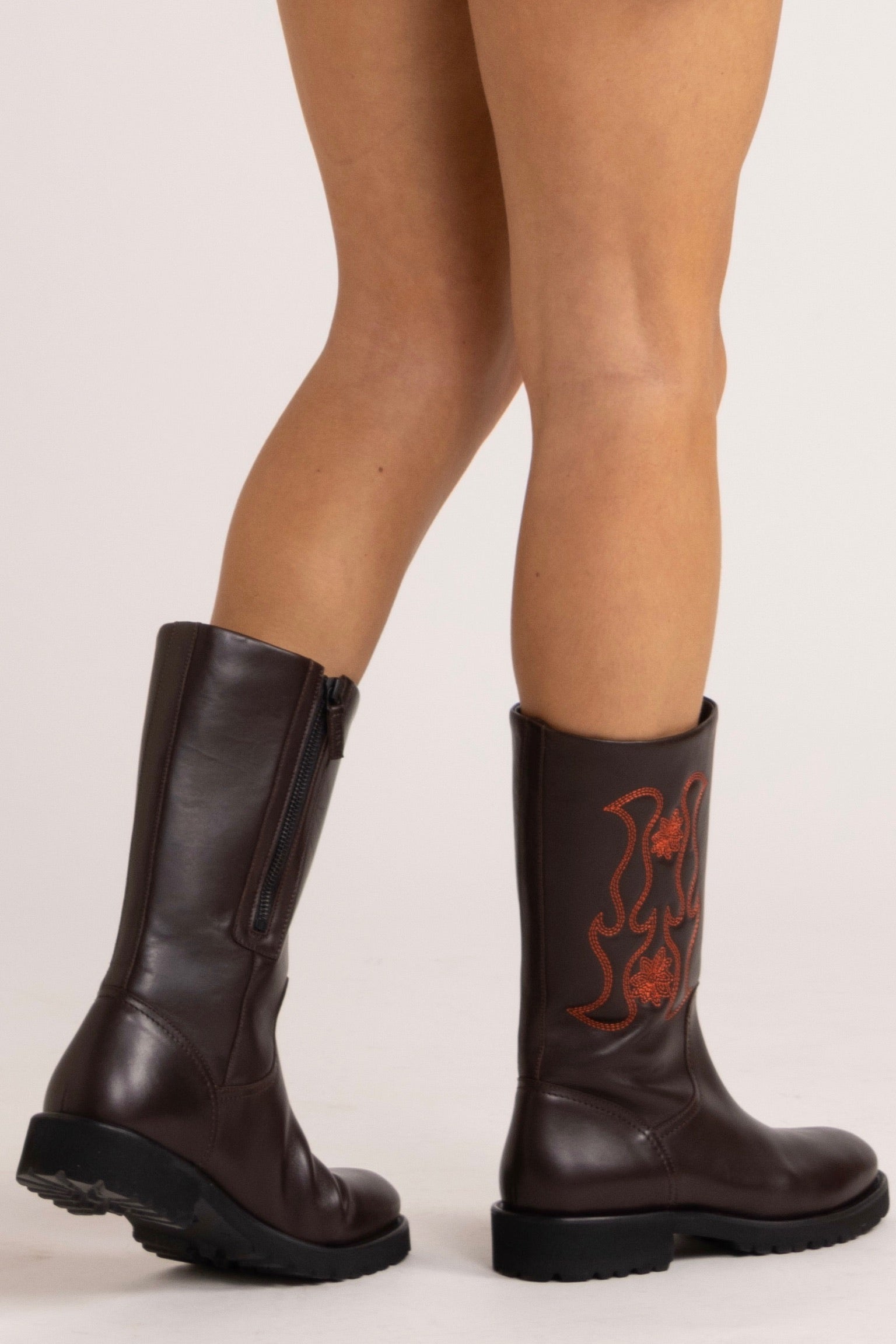 Jackie Embroidered Leather Boot