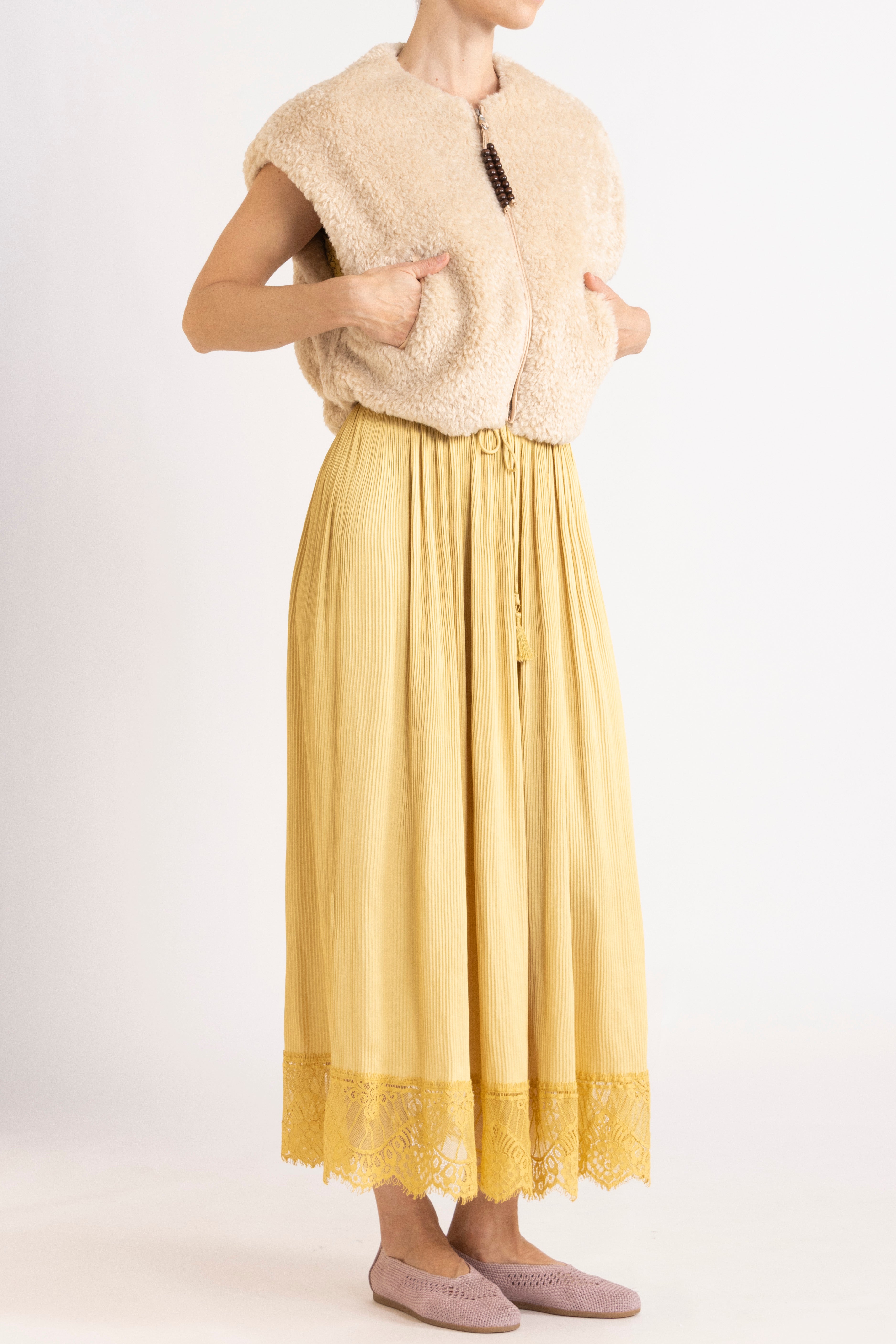 Valerie Lace Pleat Cami Dress