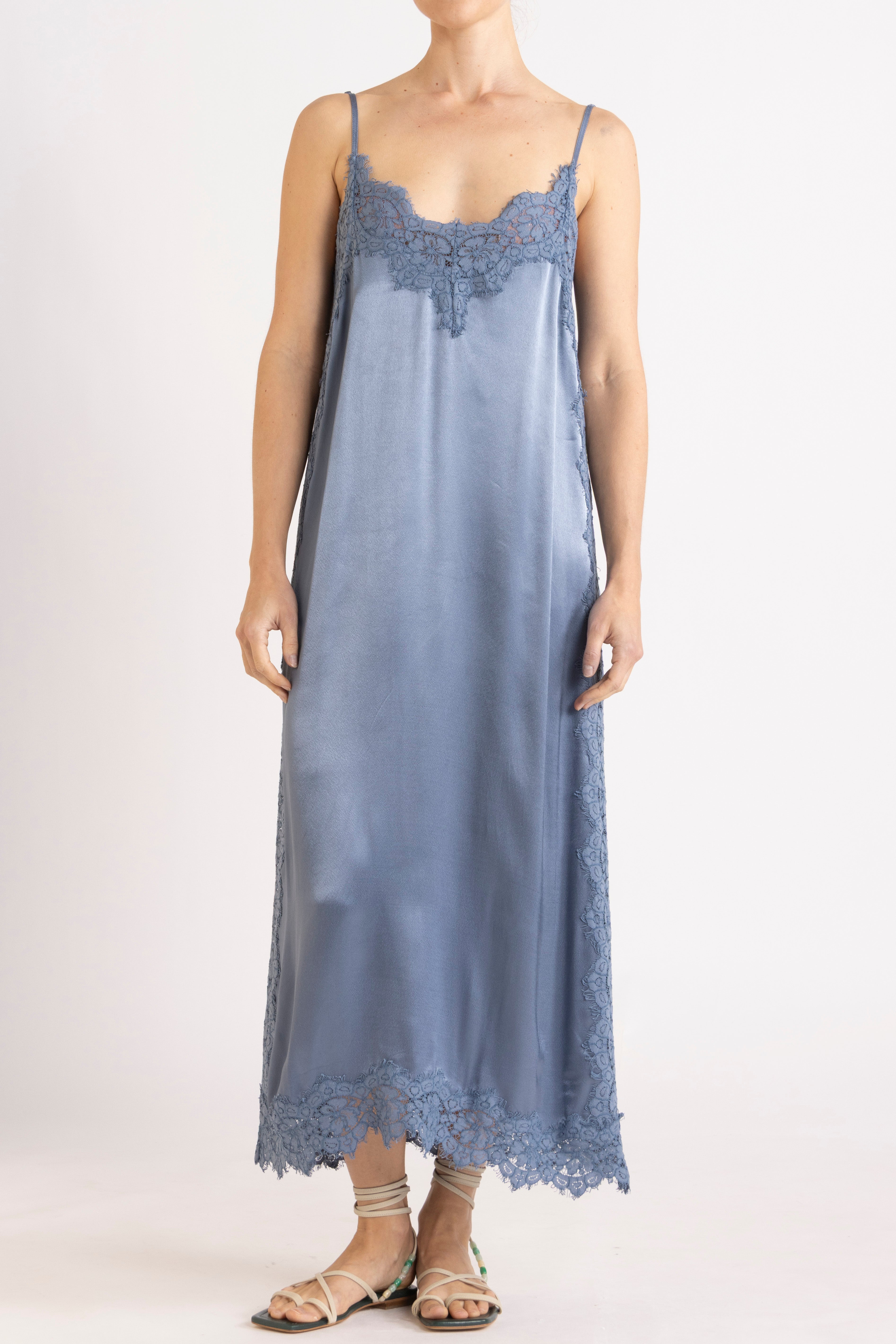 Lenny Satin Lace Slip Dress