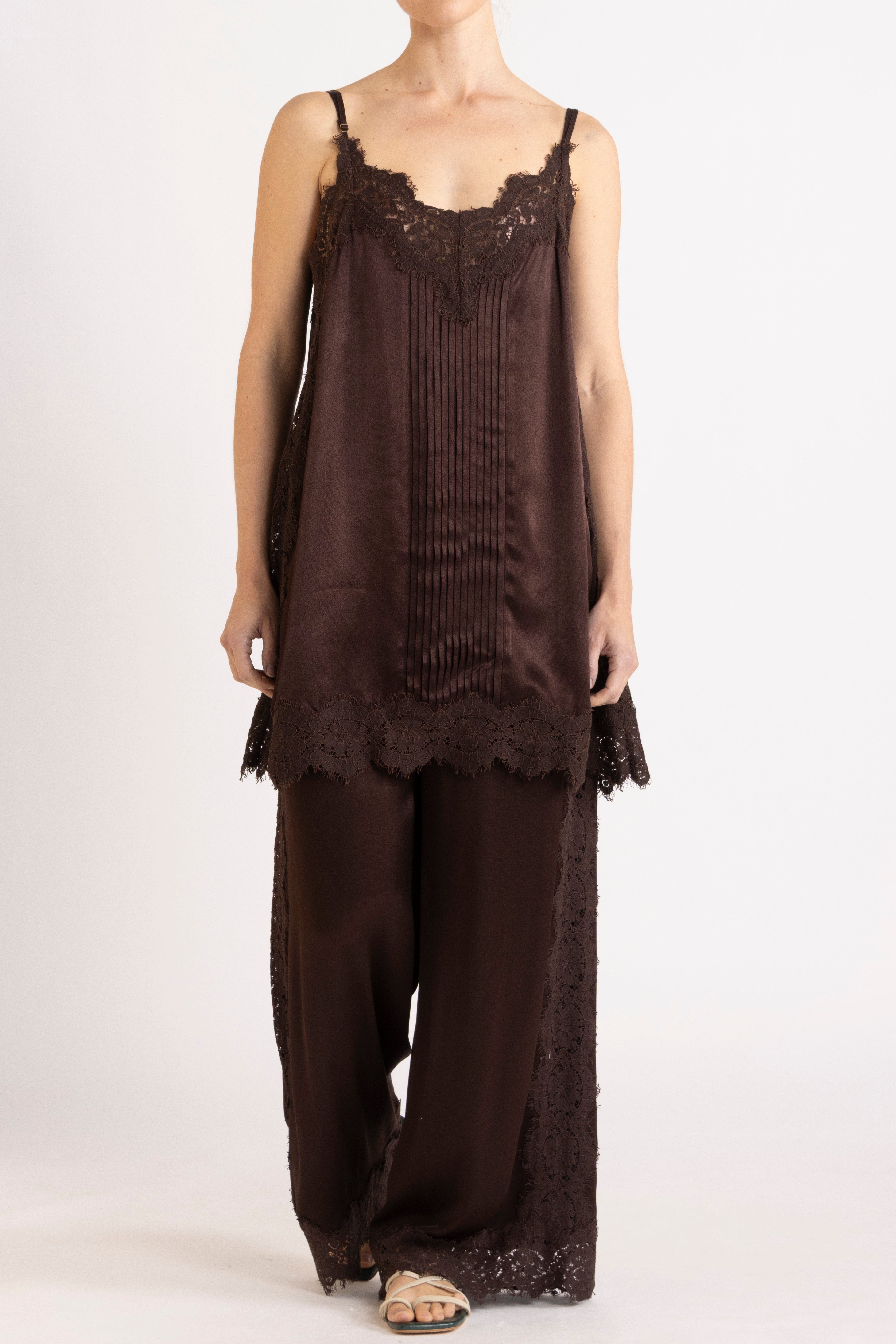 Lenny Satin Lace Short Slip Dress
