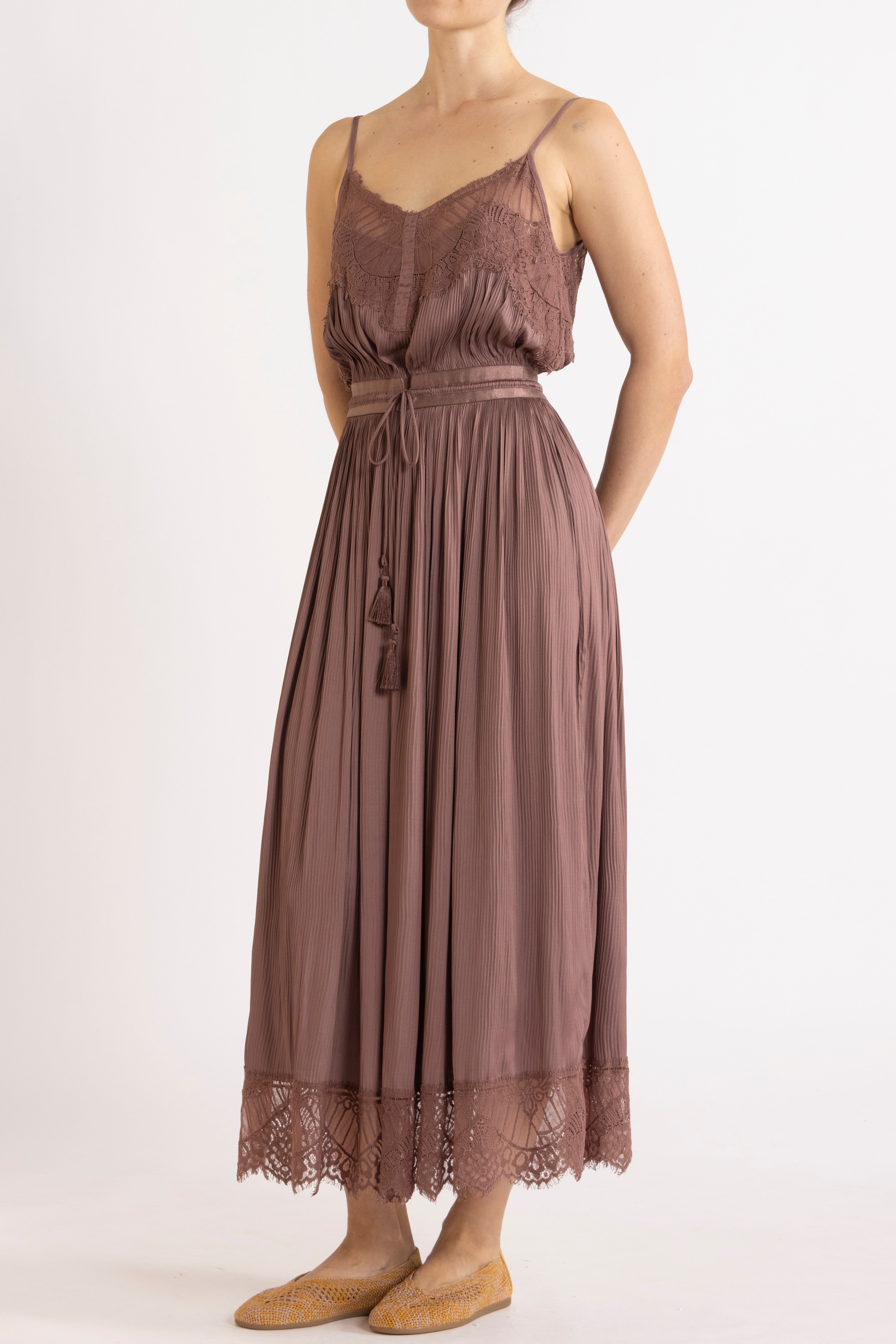 Valerie Lace Pleat Cami Dress