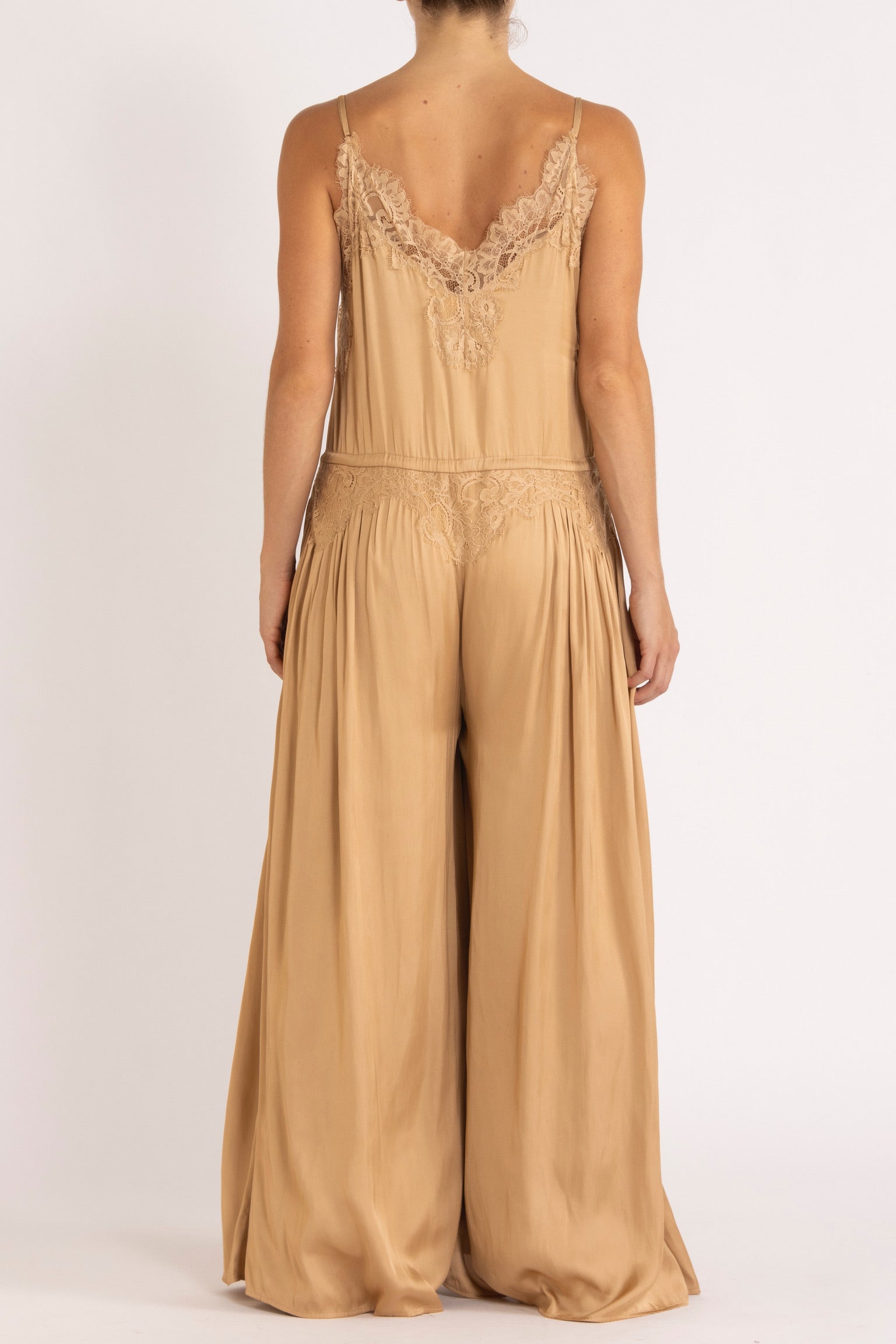 Mimi Satin & Eyelash Lace Jumpsuit