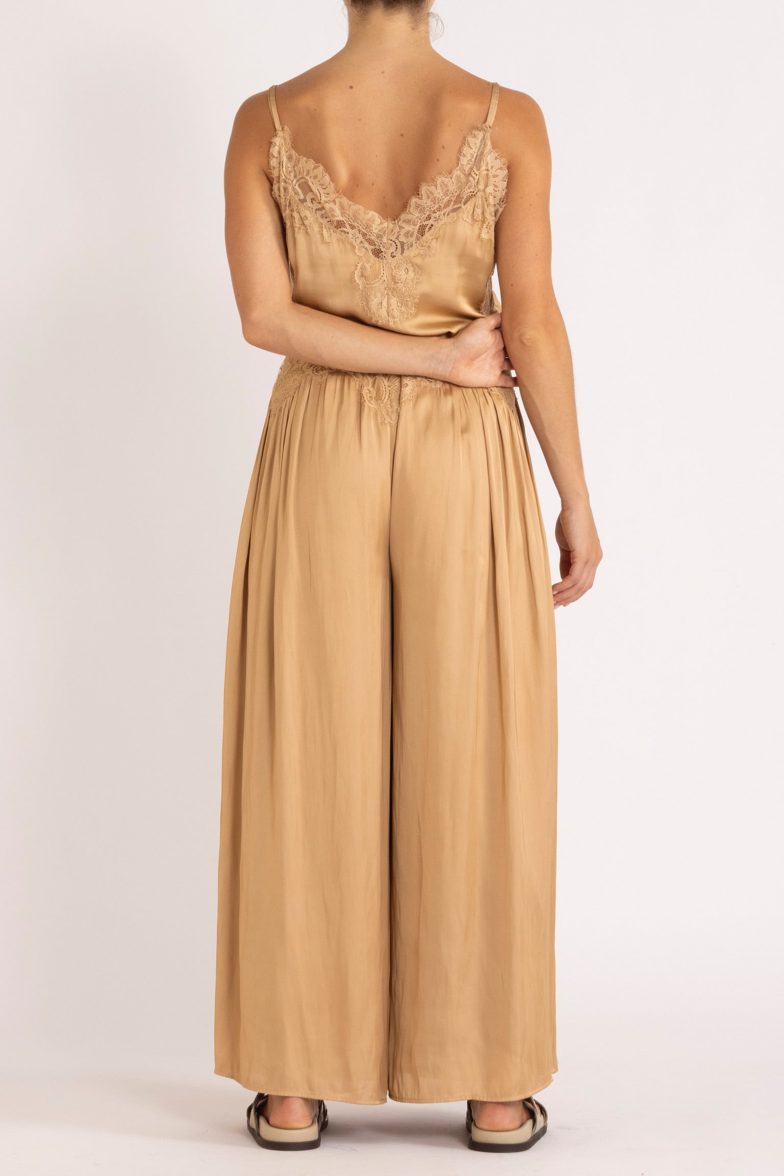 Mimi Satin & Eyelash Lace Jumpsuit