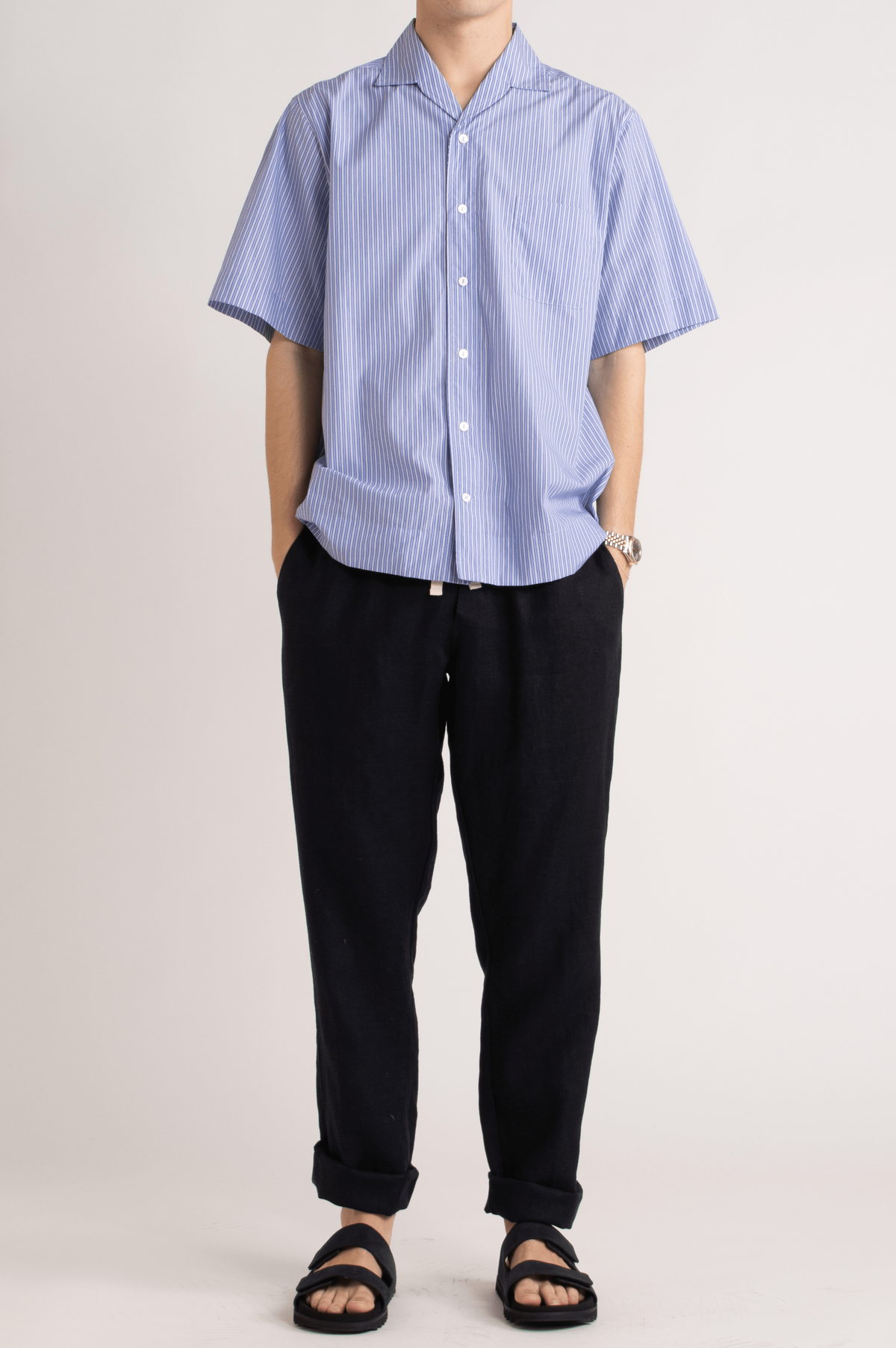 Establishment Blue Stripe Short Sleeve Shirt