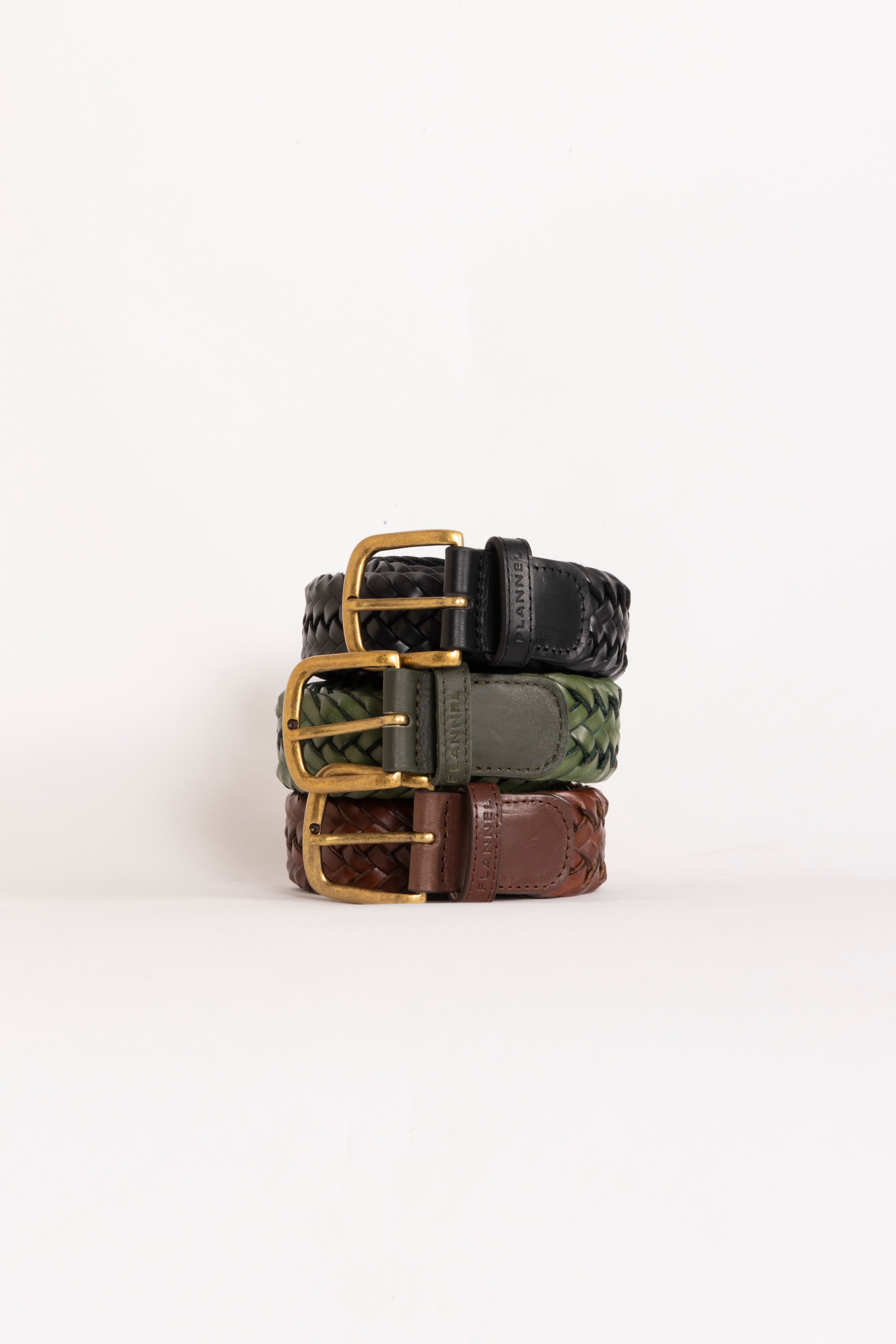 Vermont Plaited Leather Belt