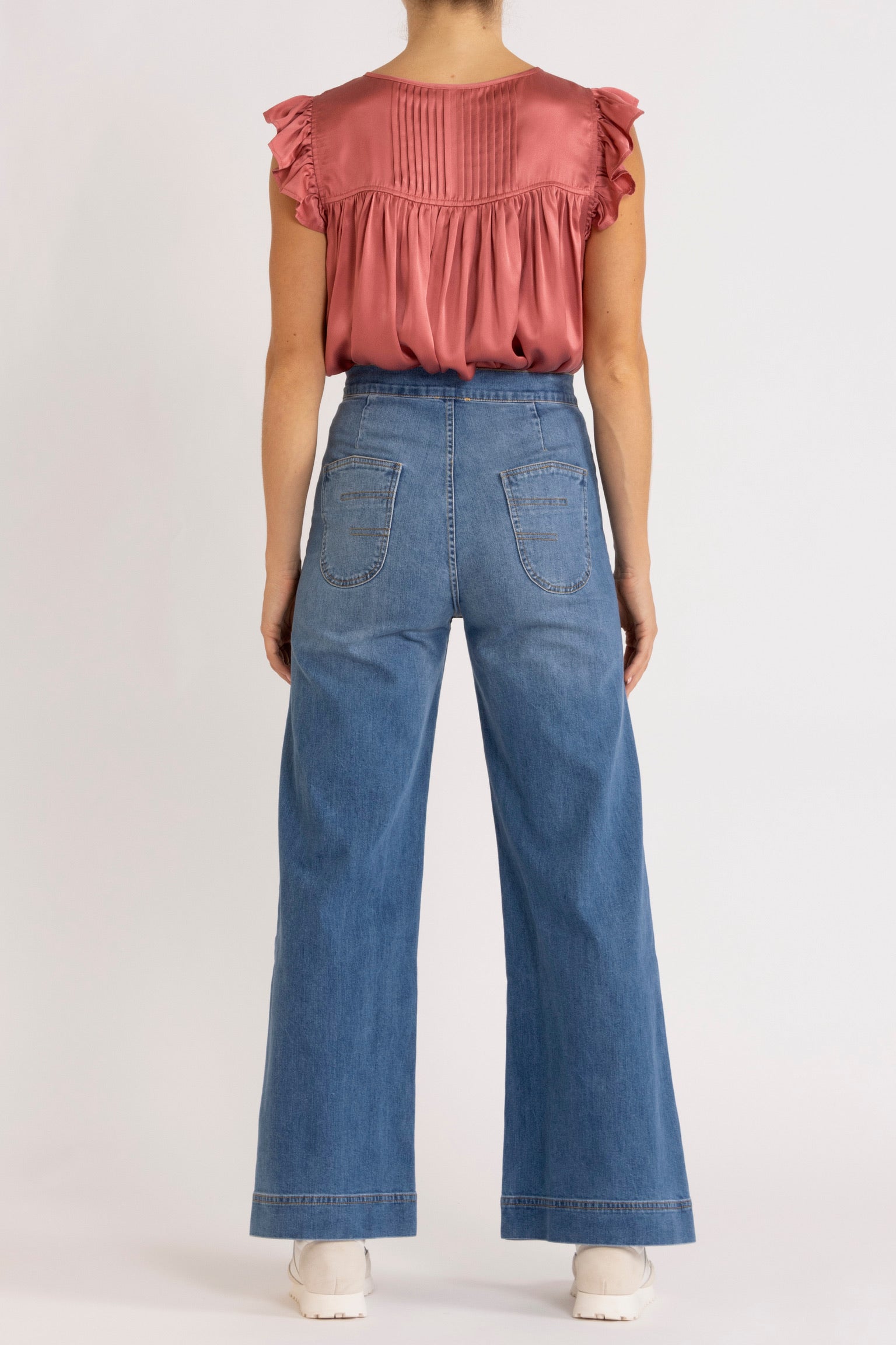 Tindra Silk Pleated Top