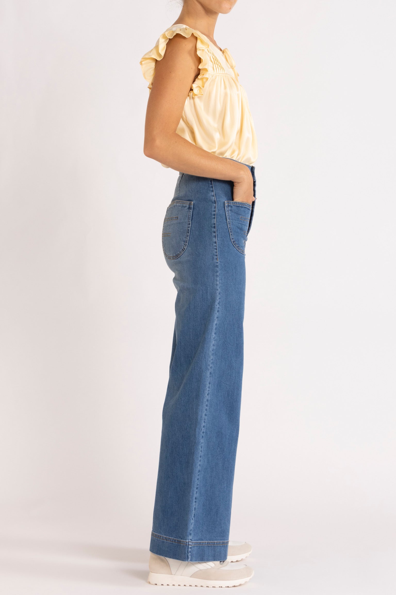 Tindra Silk Pleated Top