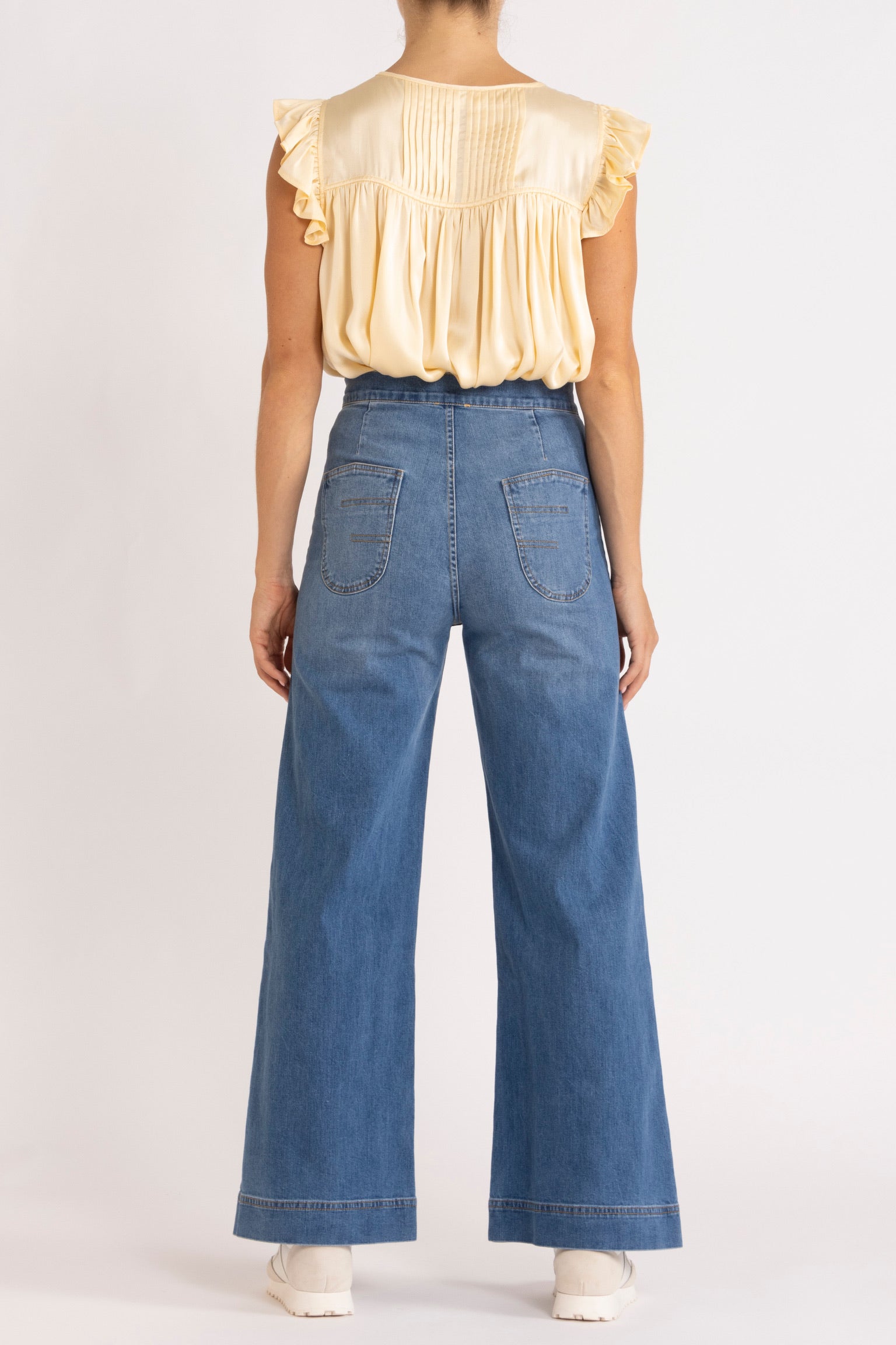 Tindra Silk Pleated Top