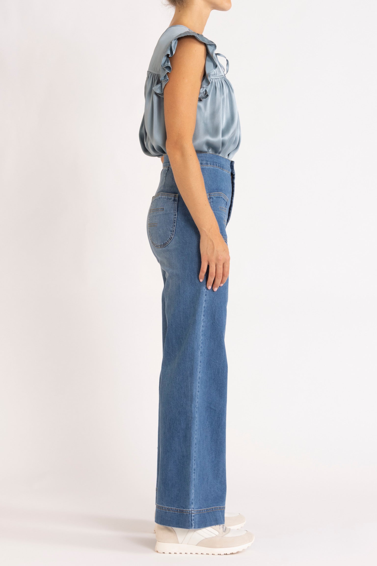 Tindra Silk Pleated Top