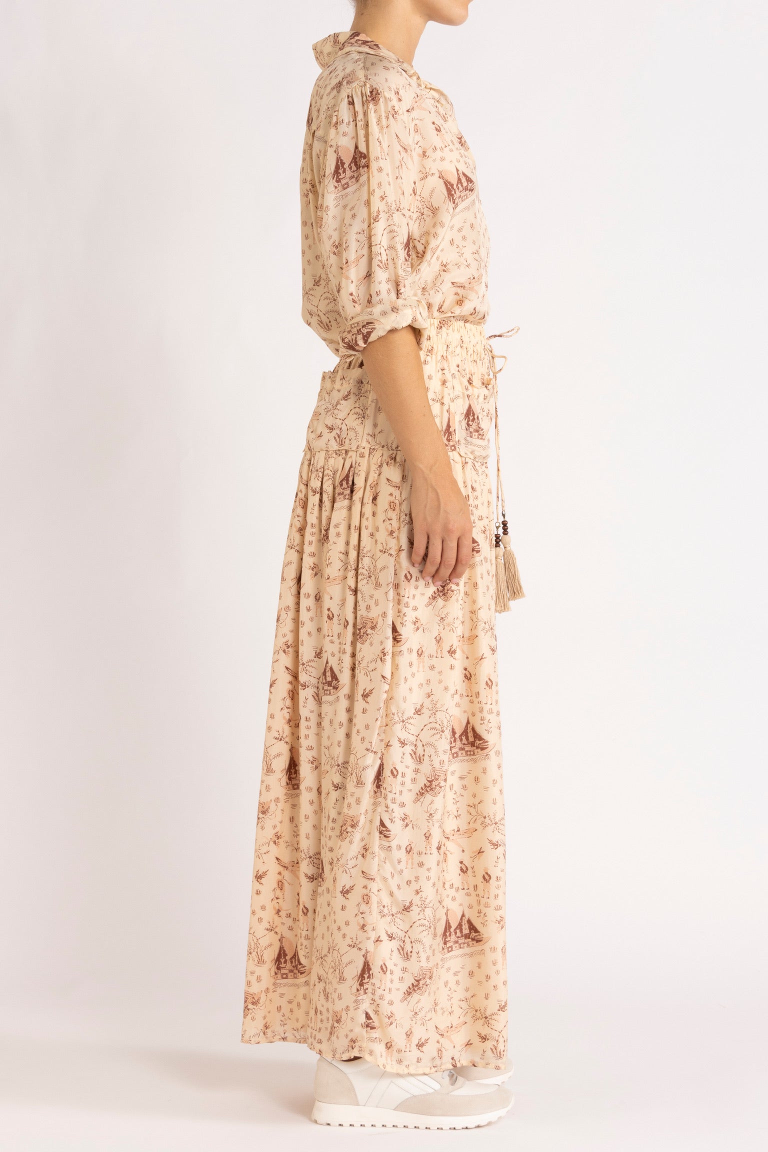 Sinclair Silk Habotai Long Sleeve Top