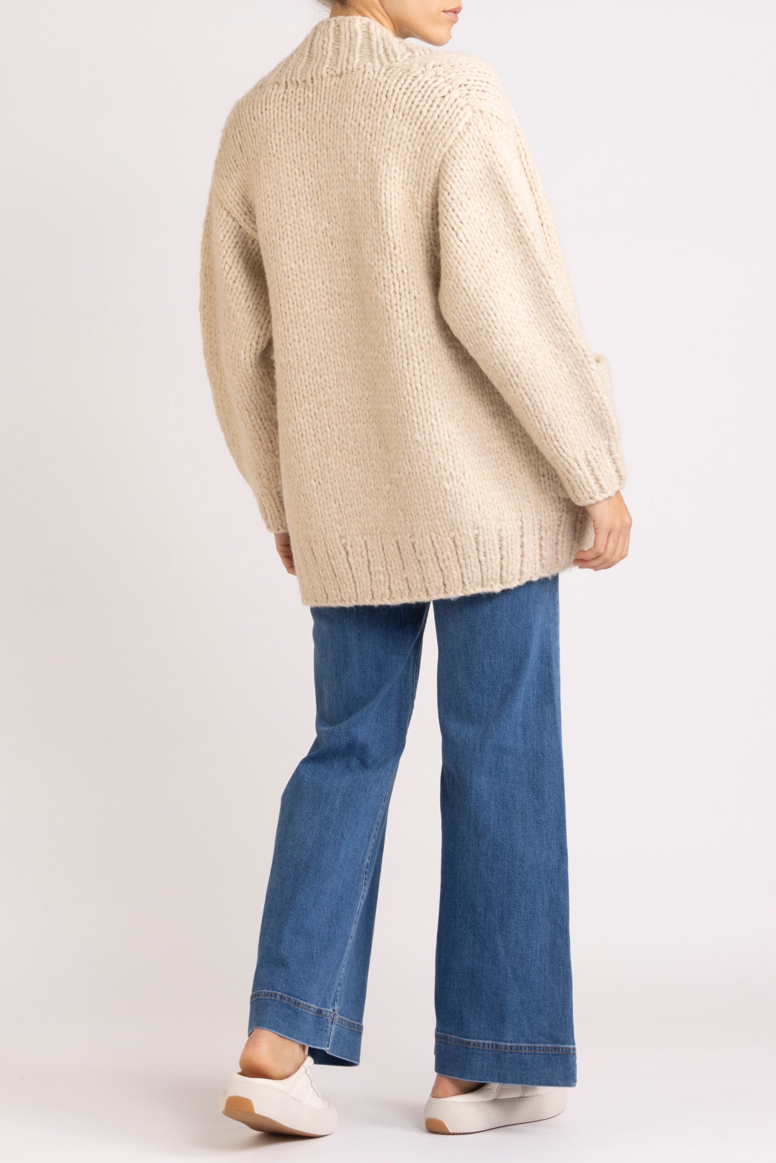 Lorelie Hand-Knit Wool Cardigan