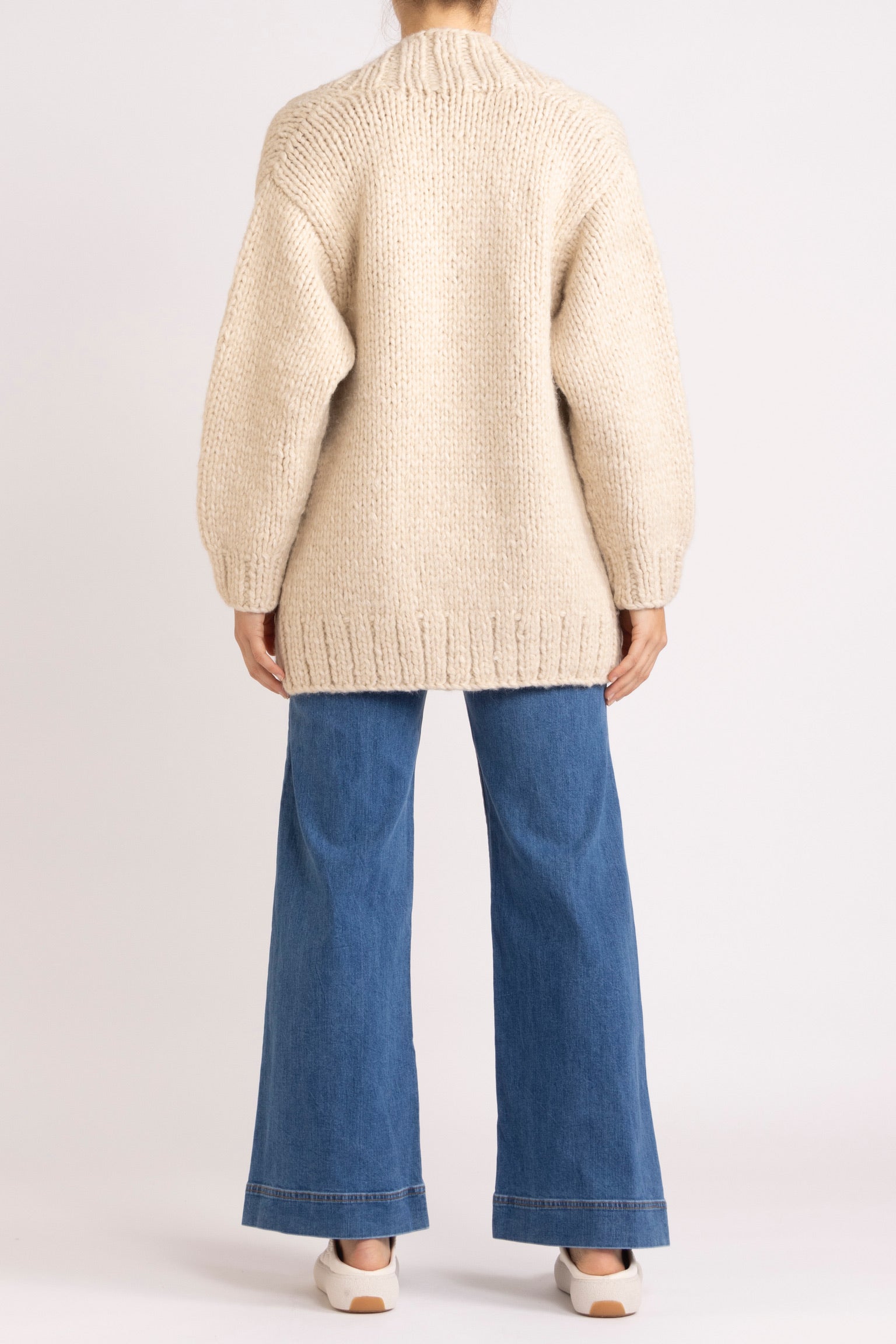 Lorelie Hand-Knit Wool Cardigan