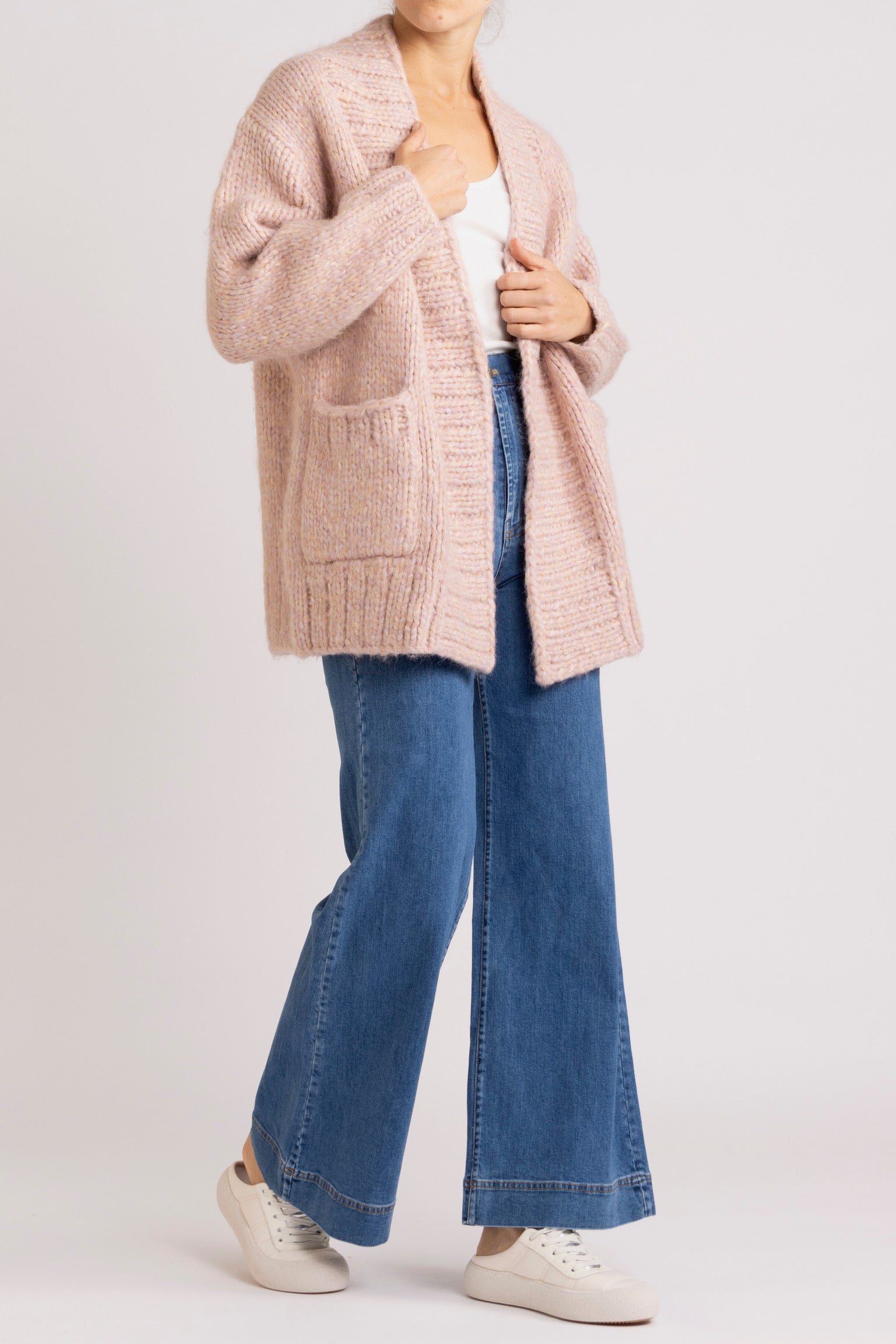 Lorelie Hand-Knit Wool Cardigan