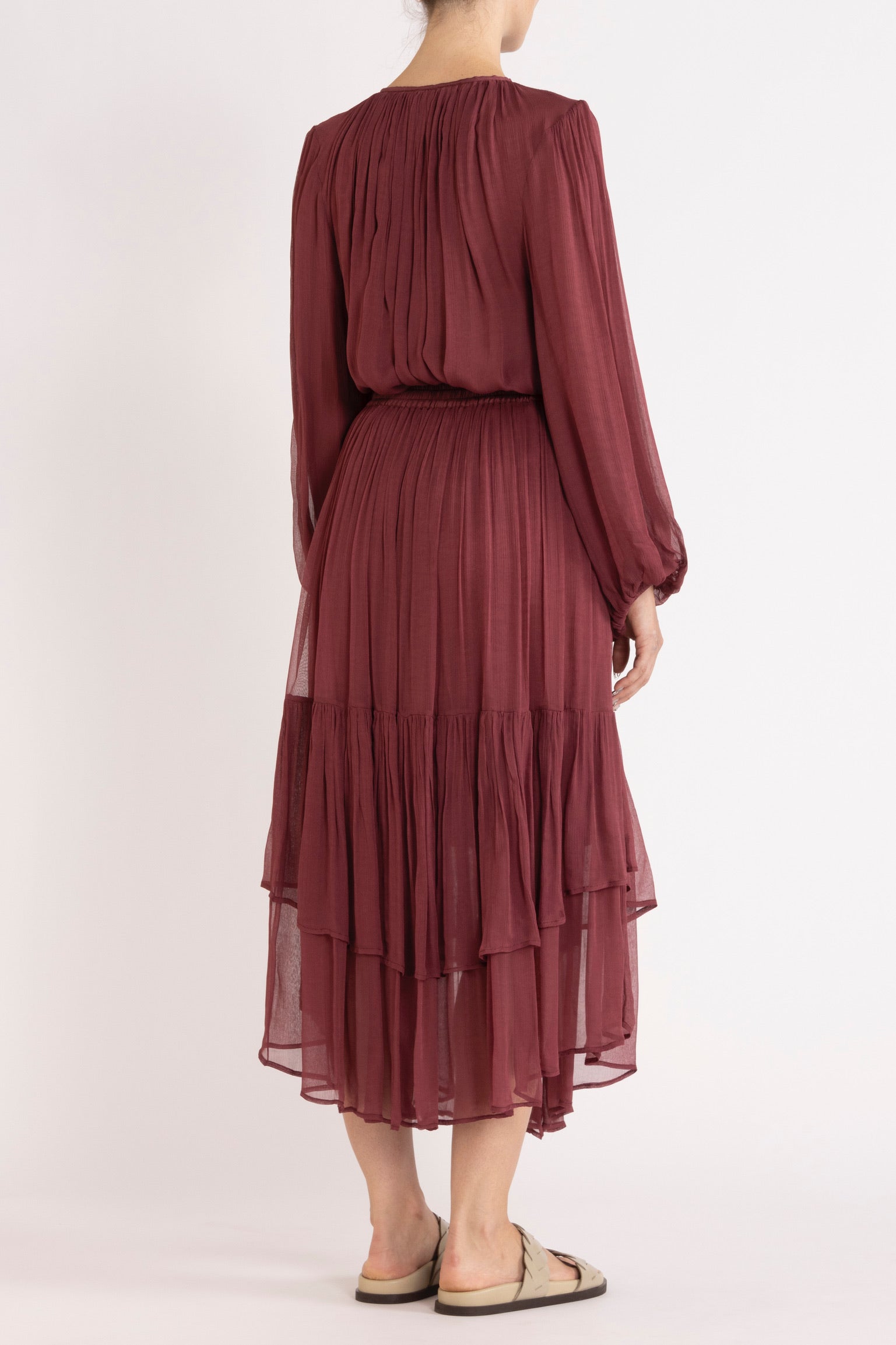 Lucinda Crinkle Chiffon Long Sleeve Top