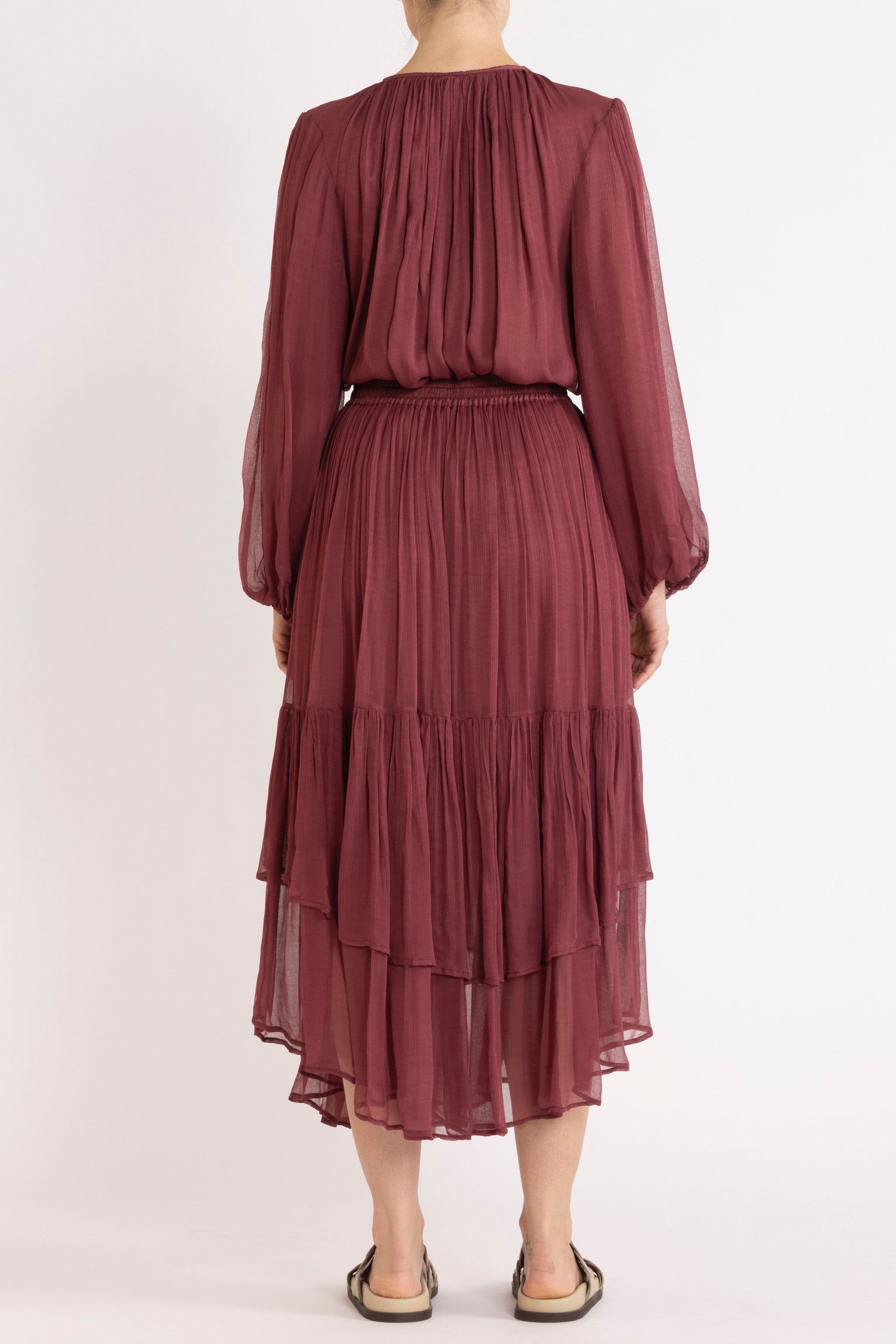 Lucinda Crinkle Chiffon Long Sleeve Top