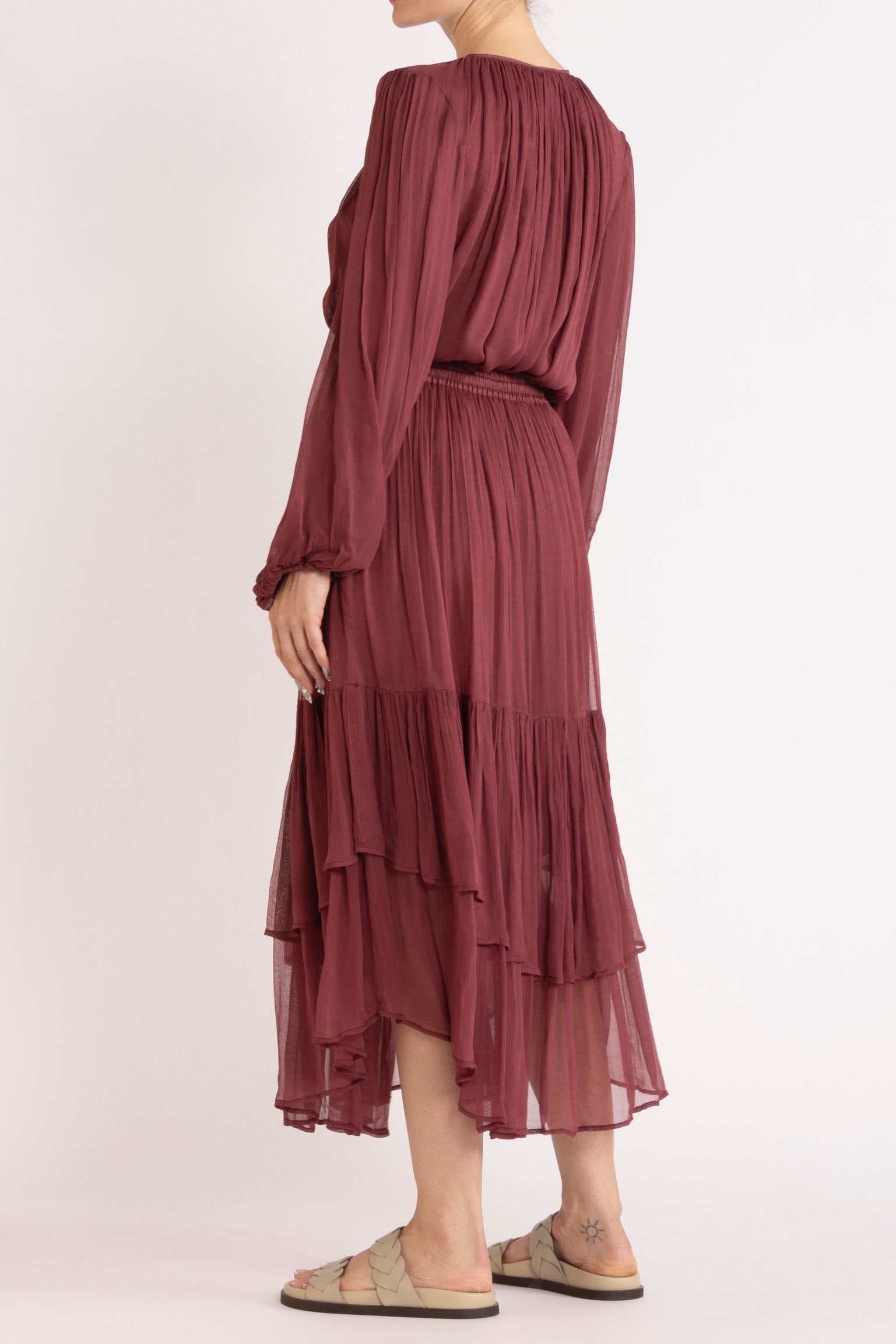 Lucinda Crinkle Chiffon Long Sleeve Top