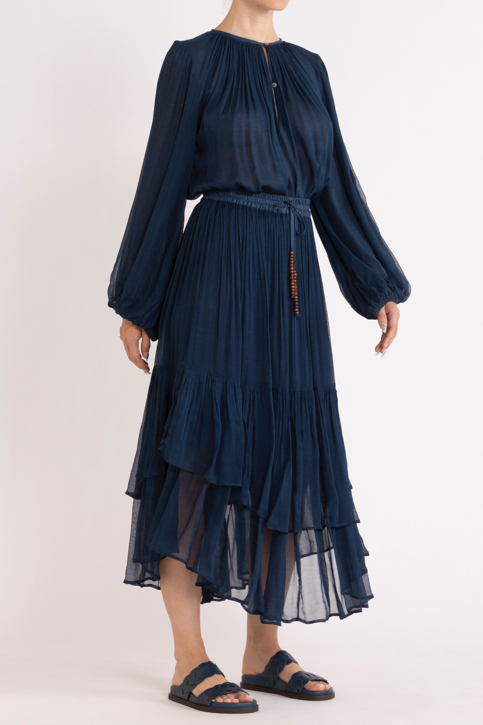 Lucinda Crinkle Chiffon Long Sleeve Top