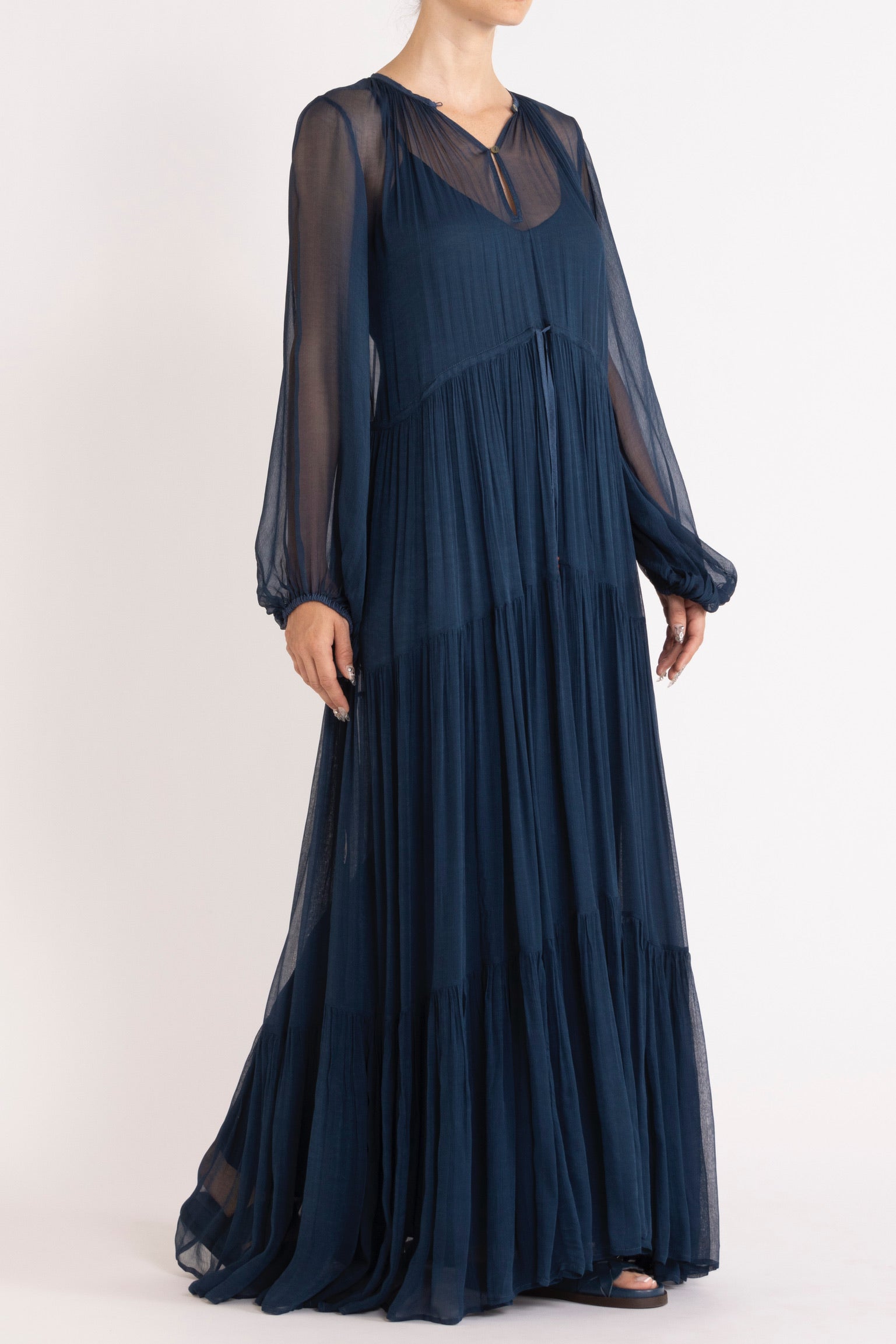 Lucinda Crinkle Chiffon Maxi Dress