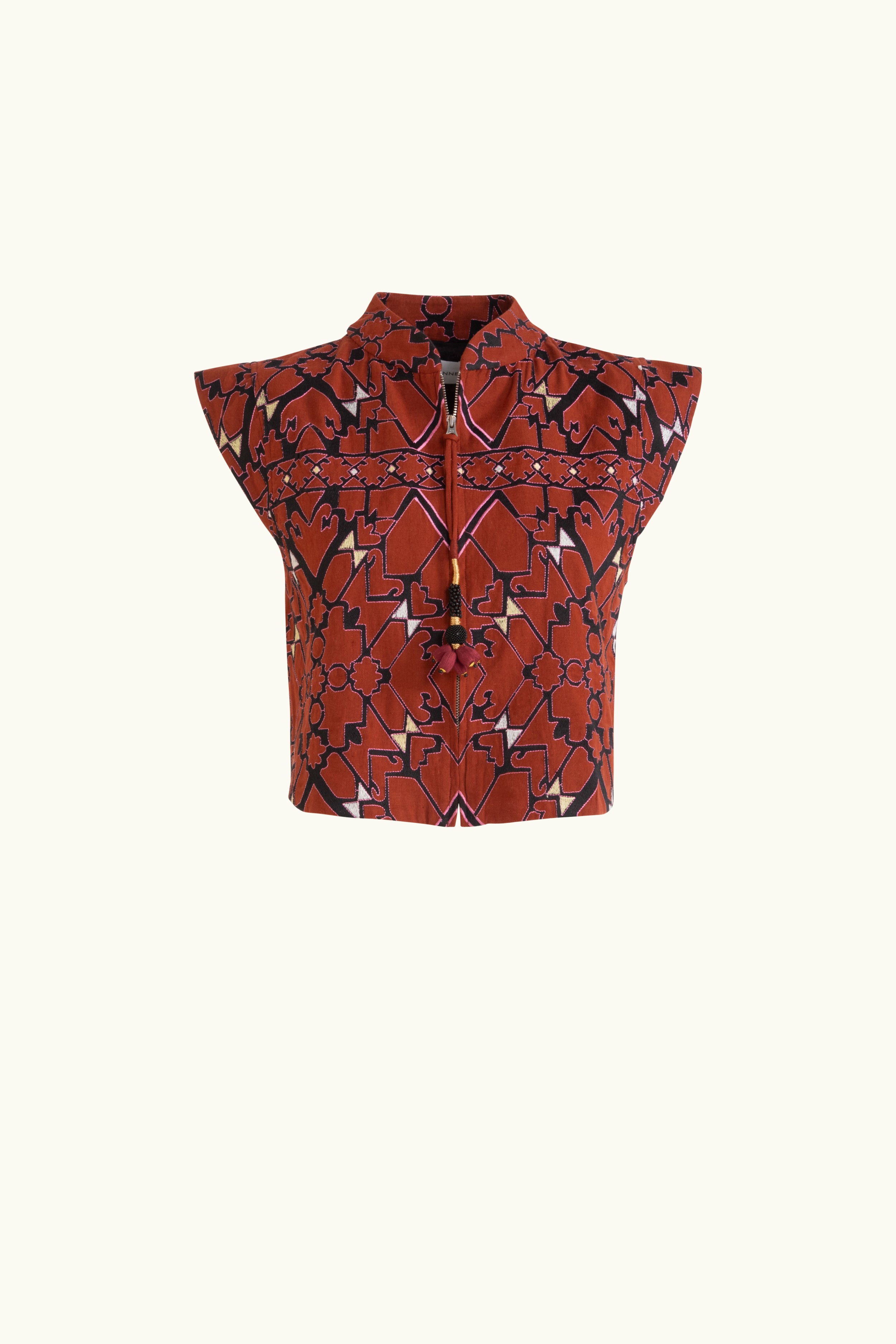Jericho Embroidered Cotton Vest