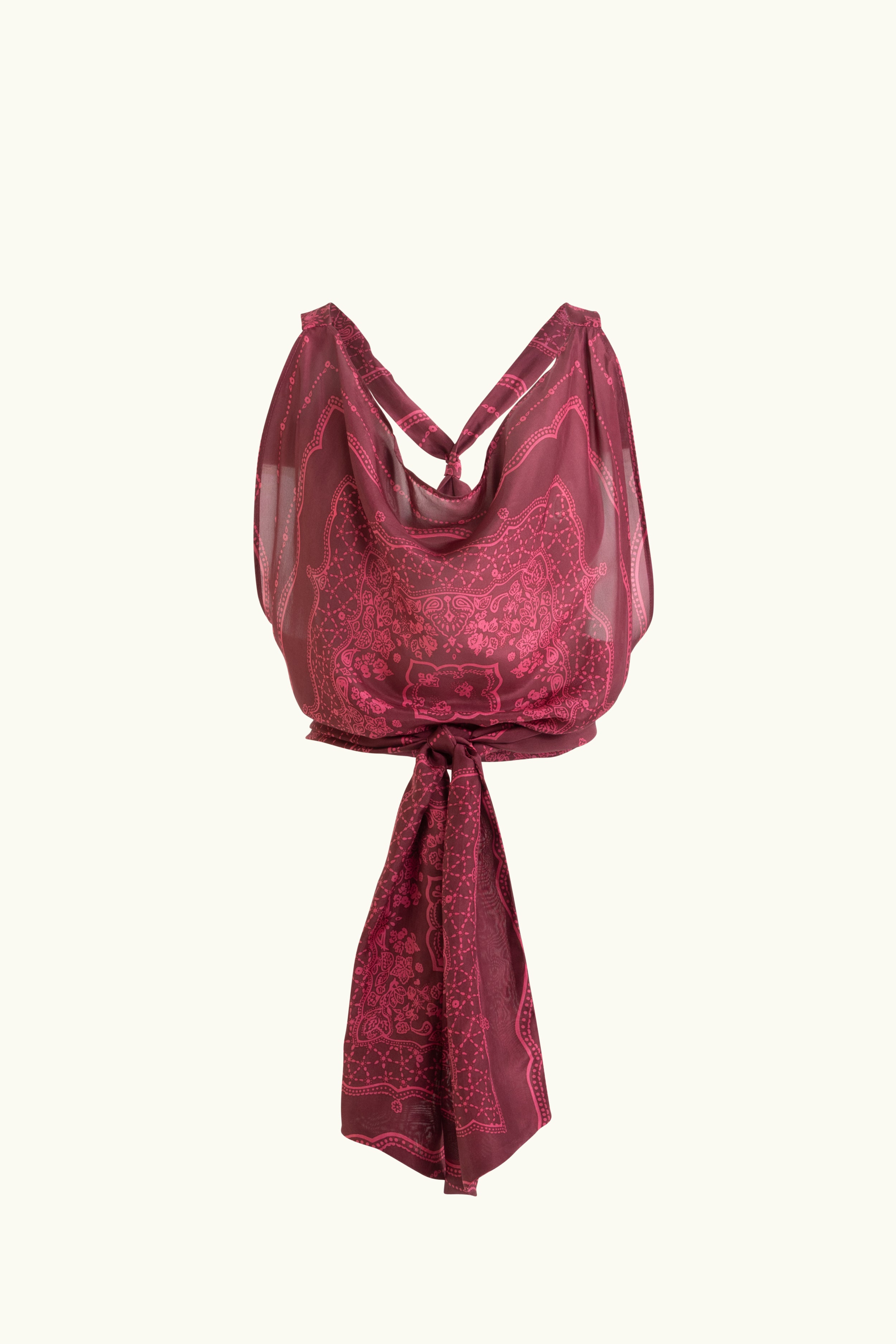 Renee Printed Silk Tie Top