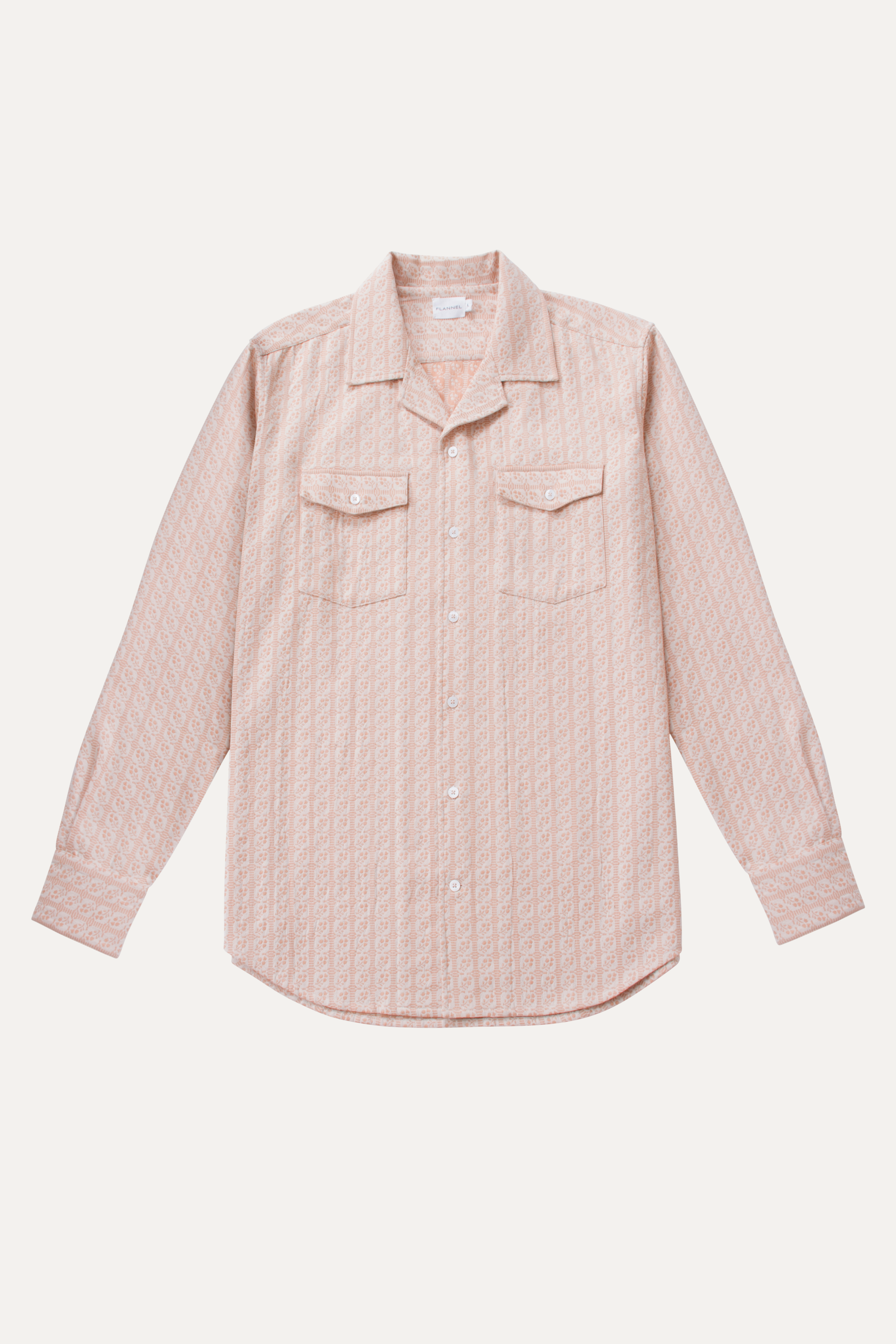 Rome Long Sleeve Jacquard Cotton Shirt