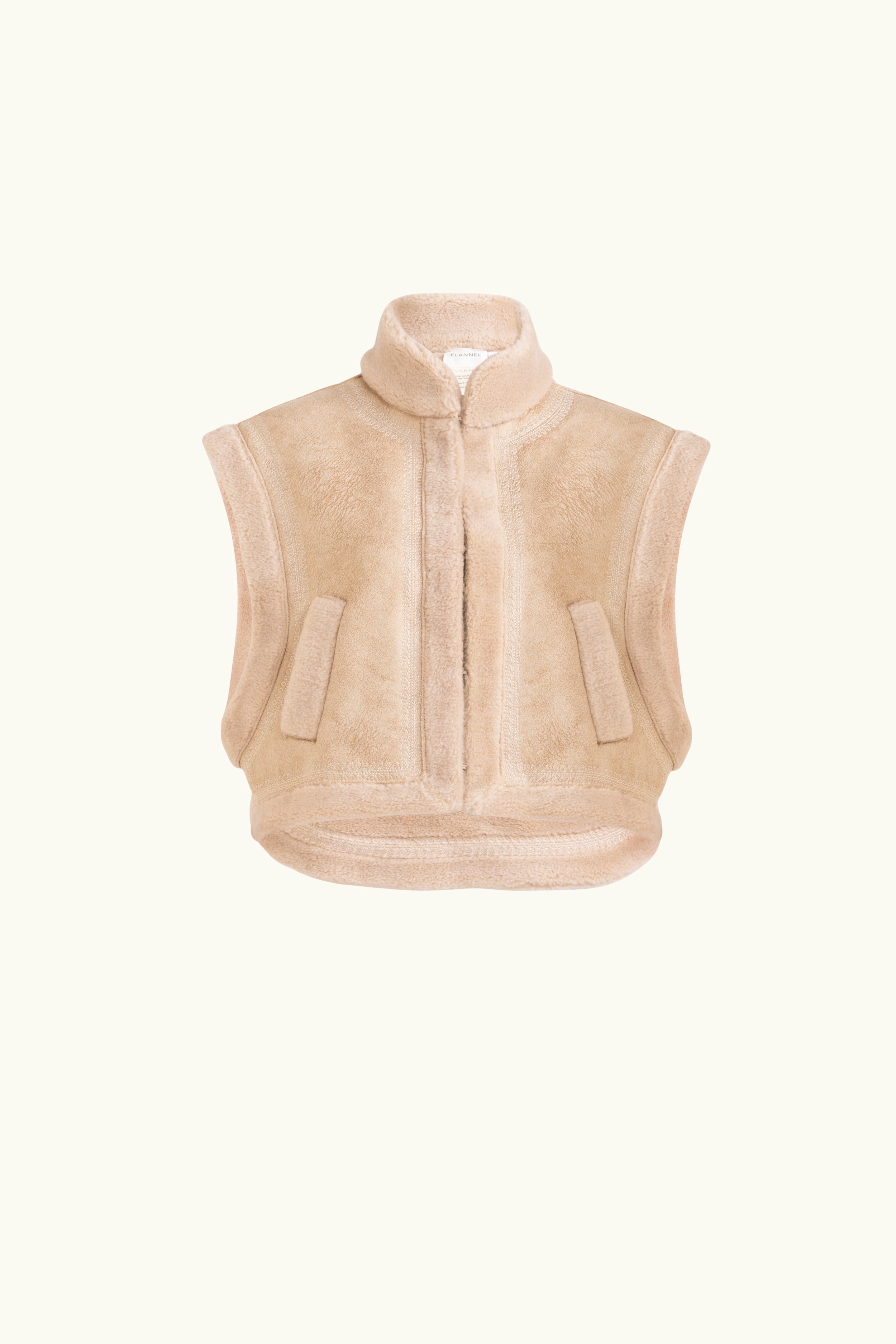 Shiloh Embroidered Faux Shearling Vest