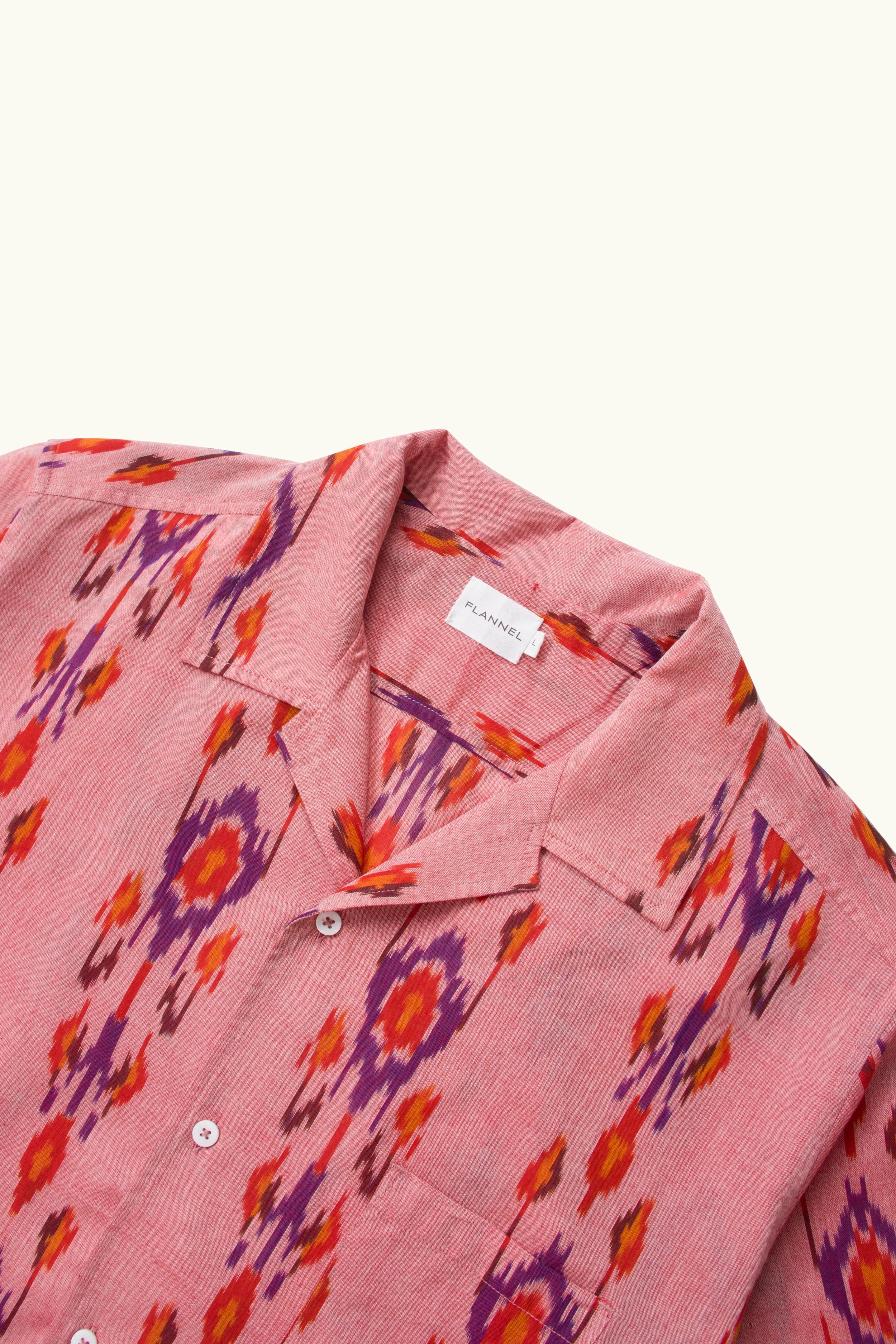 Sol Cotton Ikat Print Short Sleeve Shirt