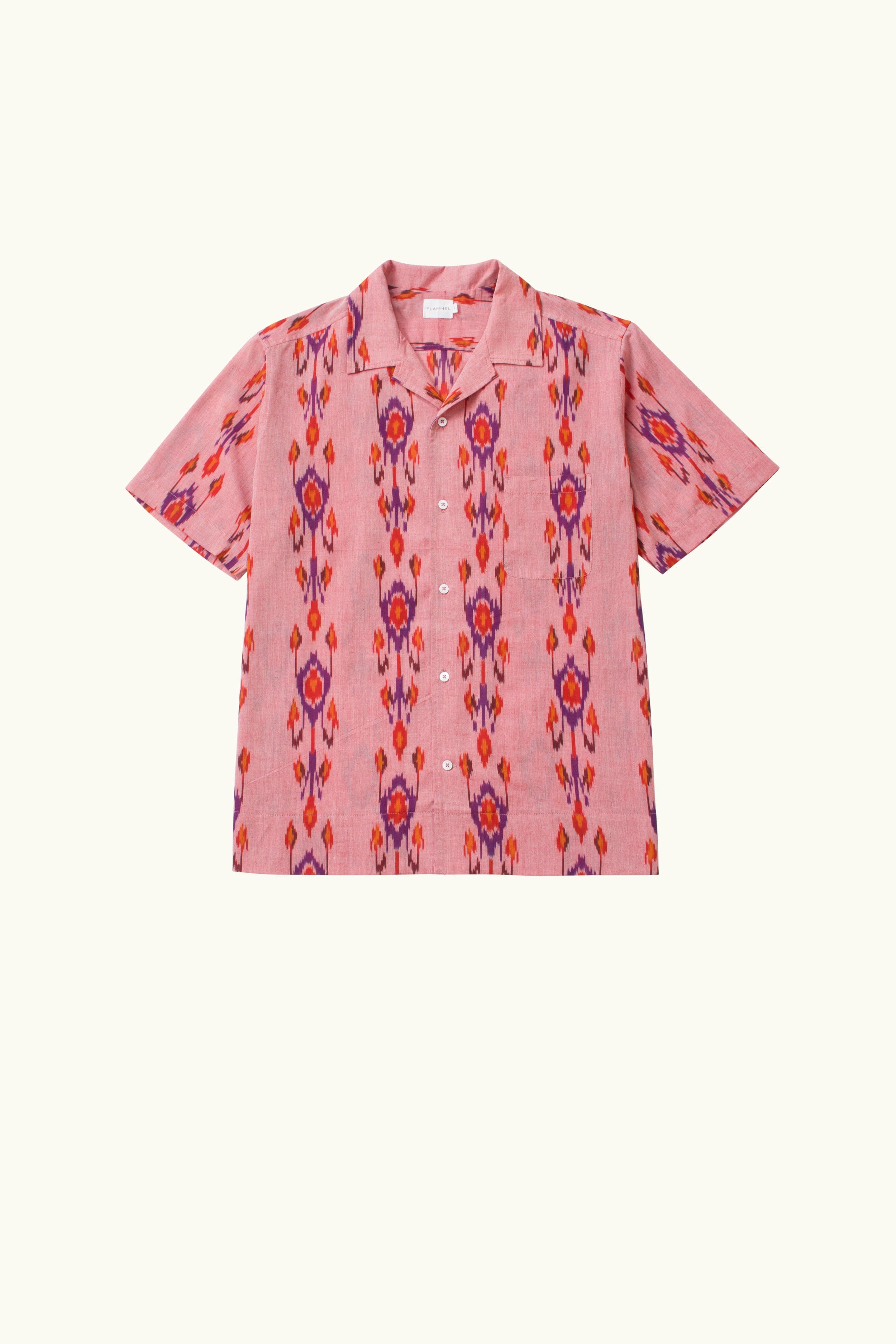 Sol Cotton Ikat Print Short Sleeve Shirt