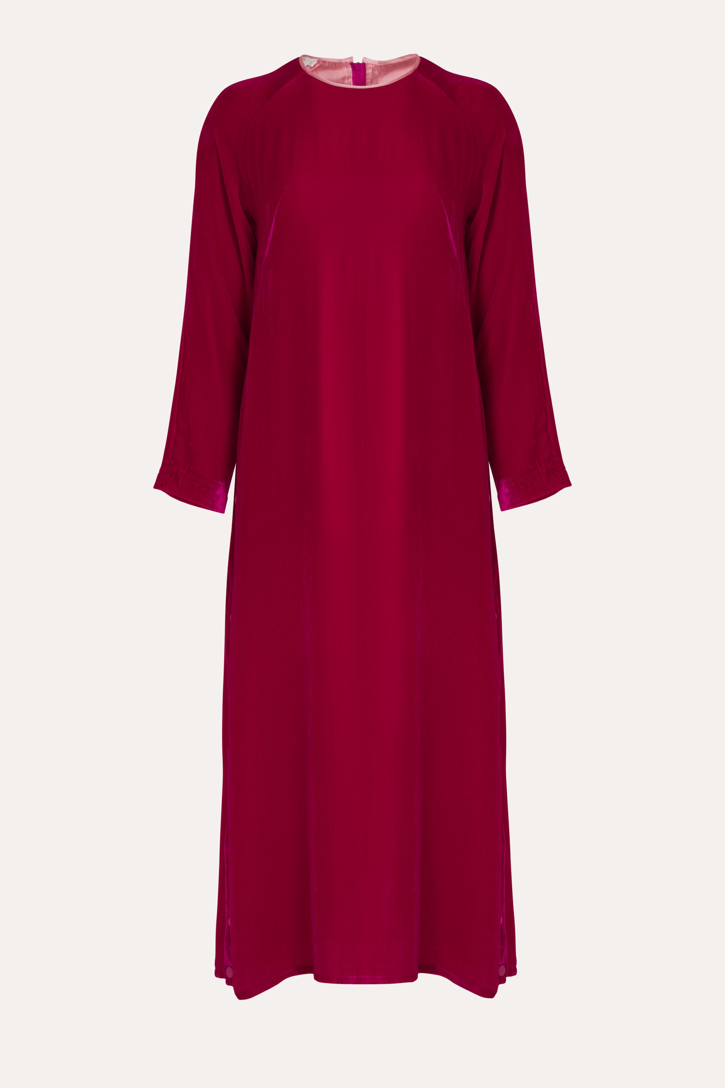 Aude Silk Velvet Dress - red