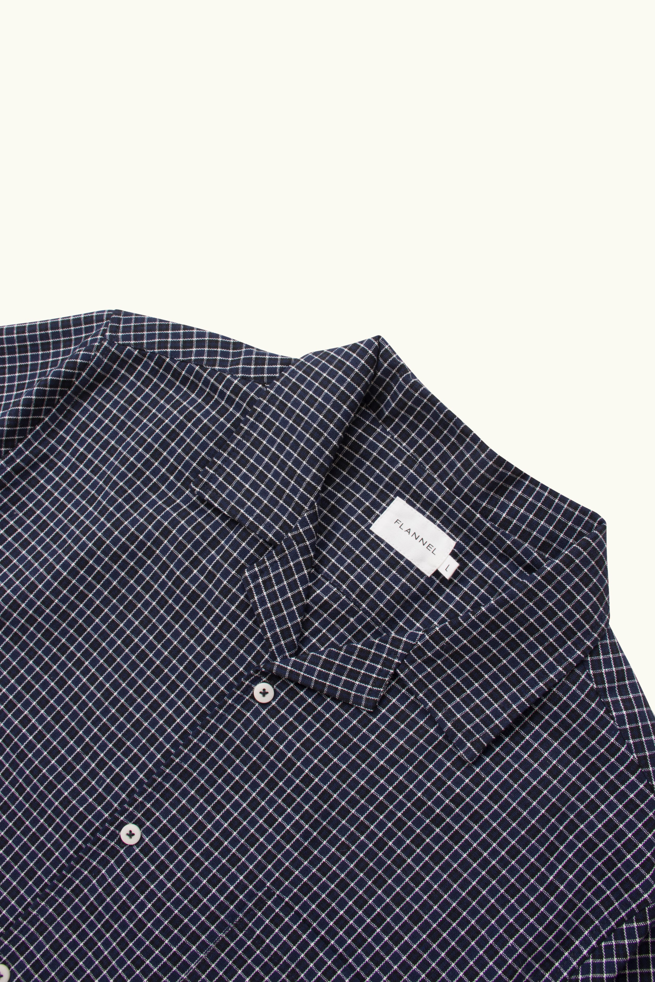 Arrow Check Cotton-Linen Short Sleeve Shirt