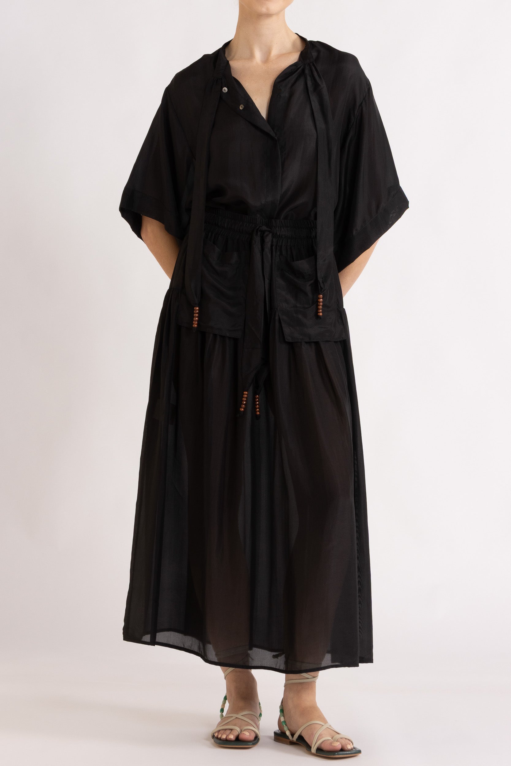 Amal Silk Habotai Skirt