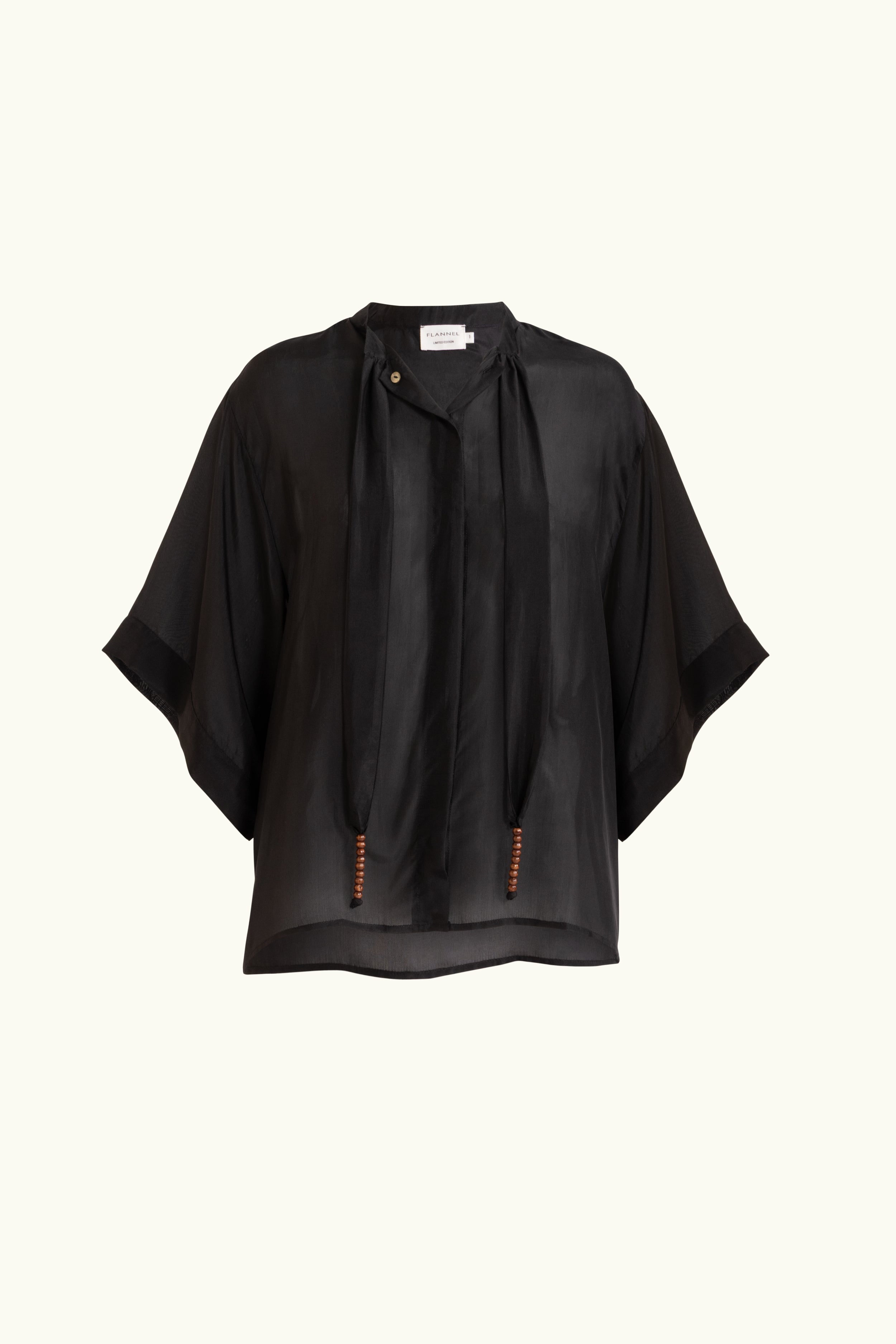 Amal Silk Habotai Short Sleeve Top